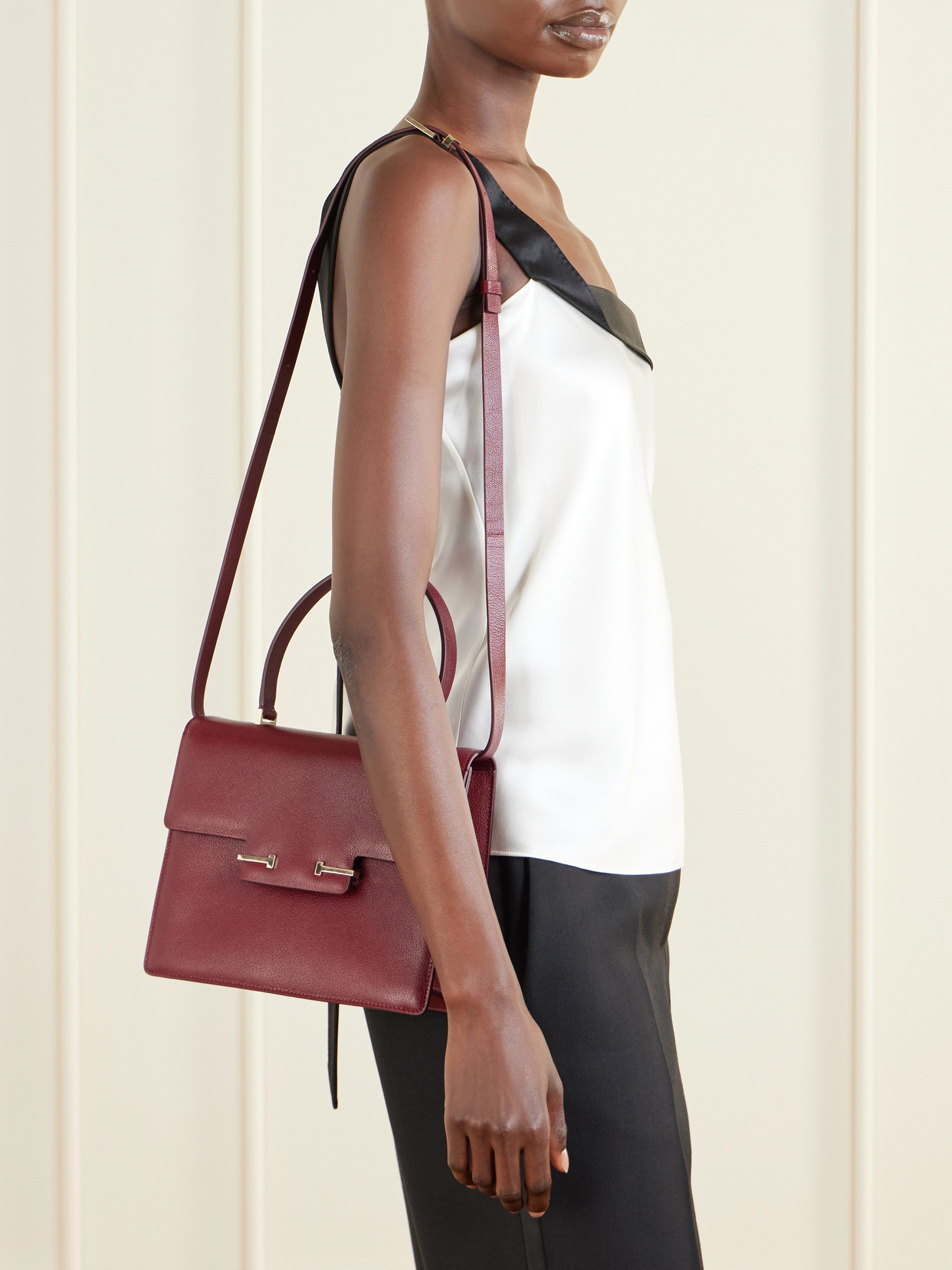 Textured-Leather Shoulder Bag