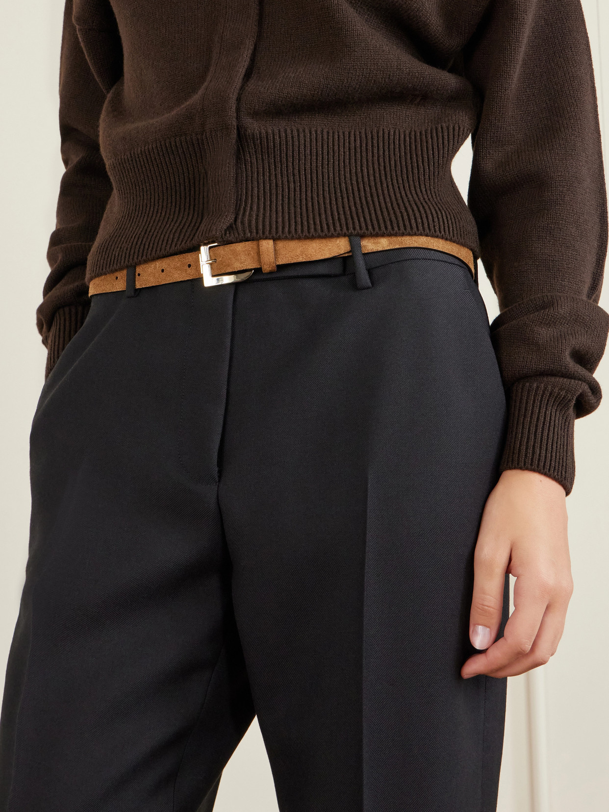 Tom Ford Suede Belt In Brown