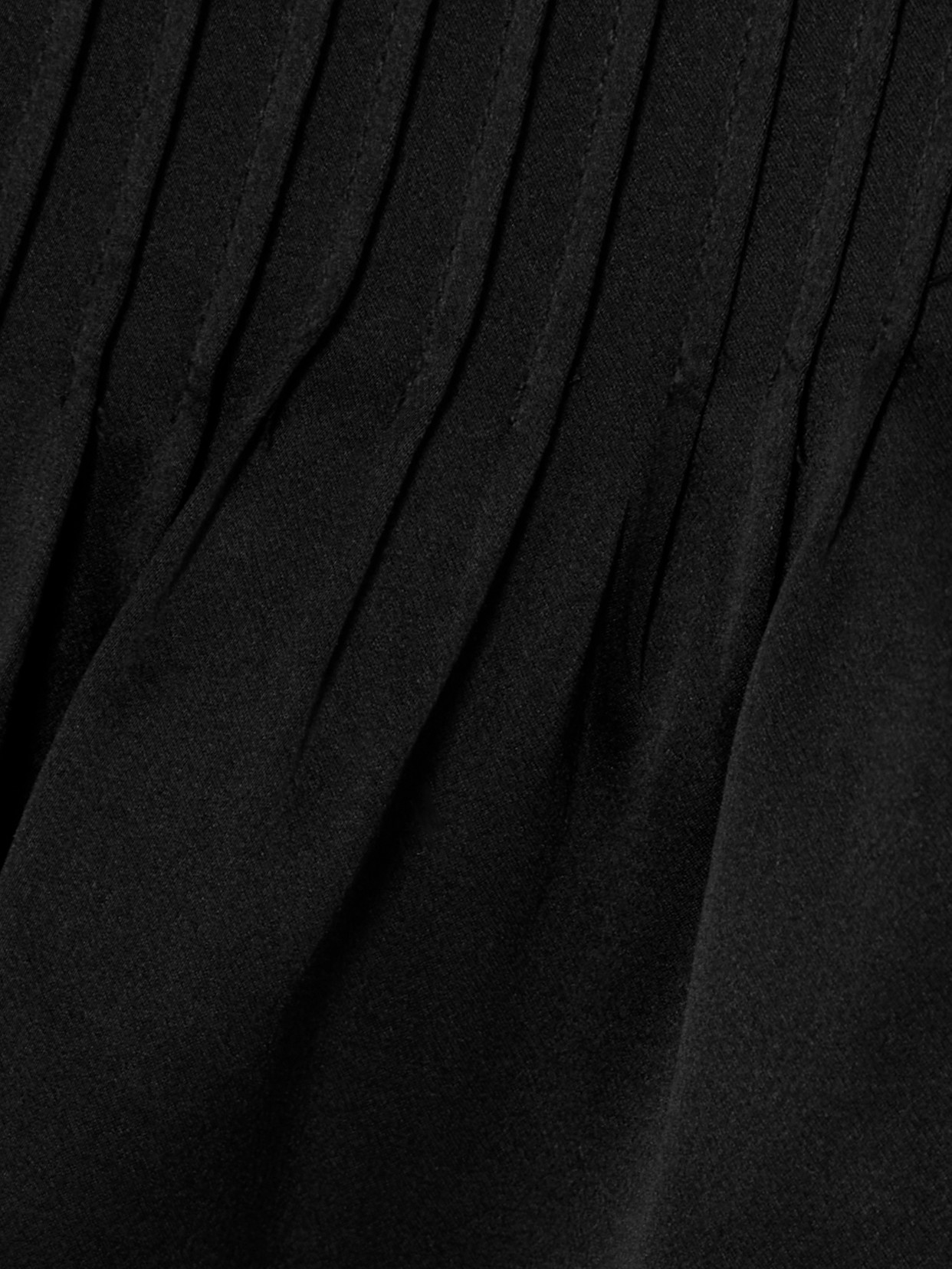 Cropped Tie-Detailed Pintucked Silk-Charmeuse Camisole