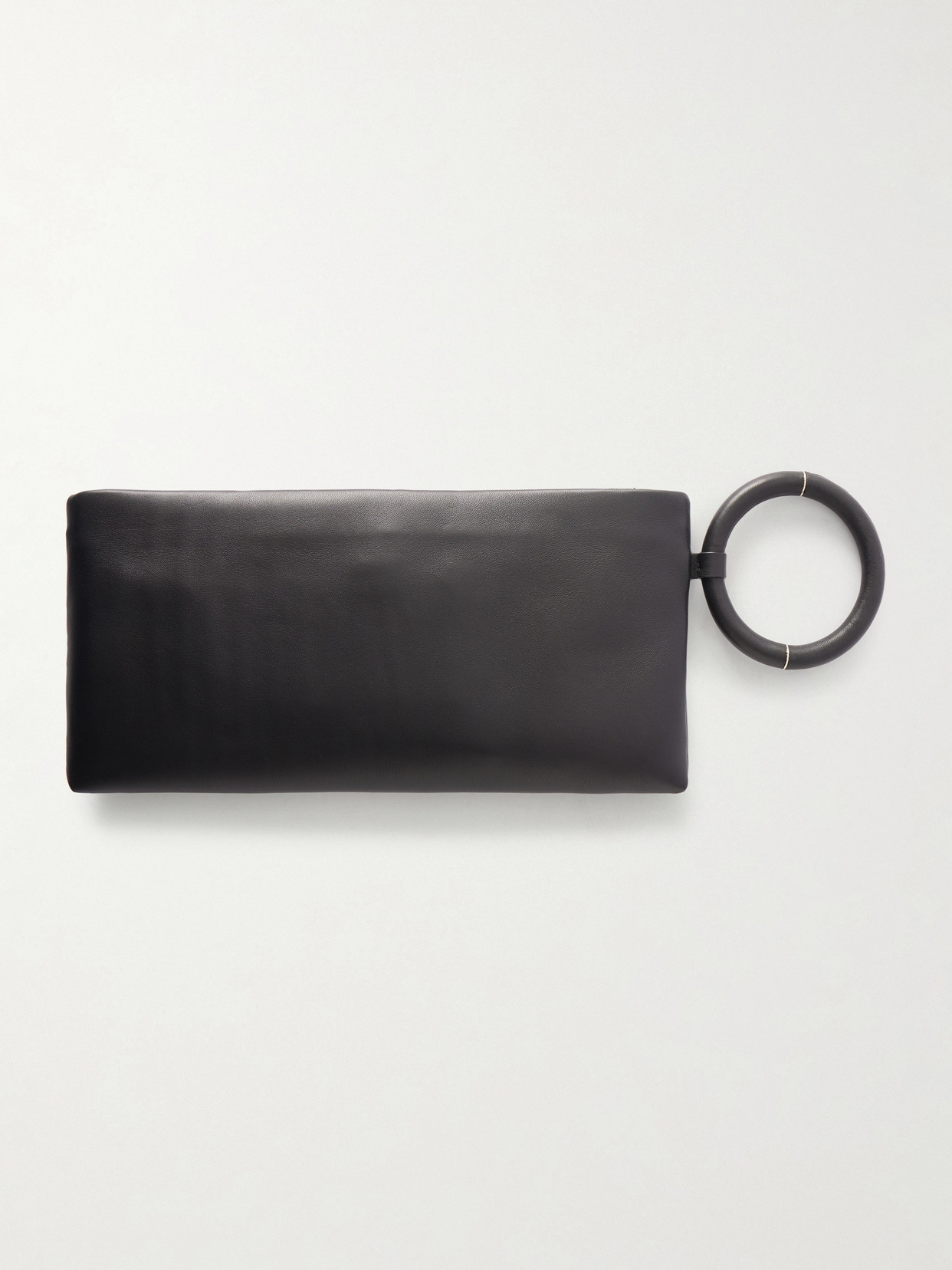 Tom Ford Aura Leather Clutch Bag With Lettering Logo On The Front In Black