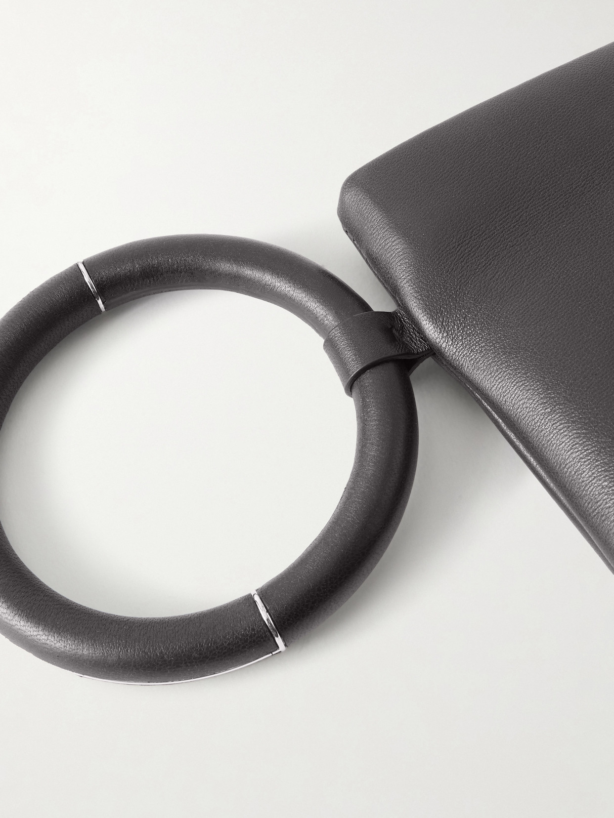 Tom Ford Aura Leather Clutch Bag With Lettering Logo On The Front In Black