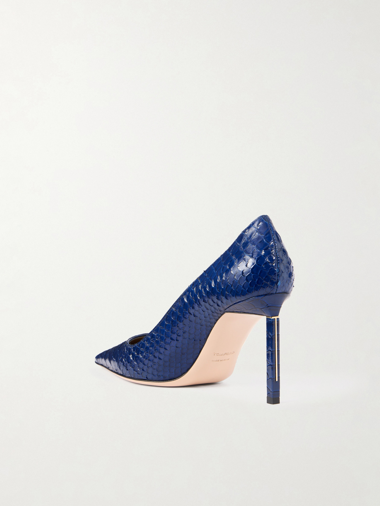 Tom Ford Snake-effect Leather Pumps In Blue