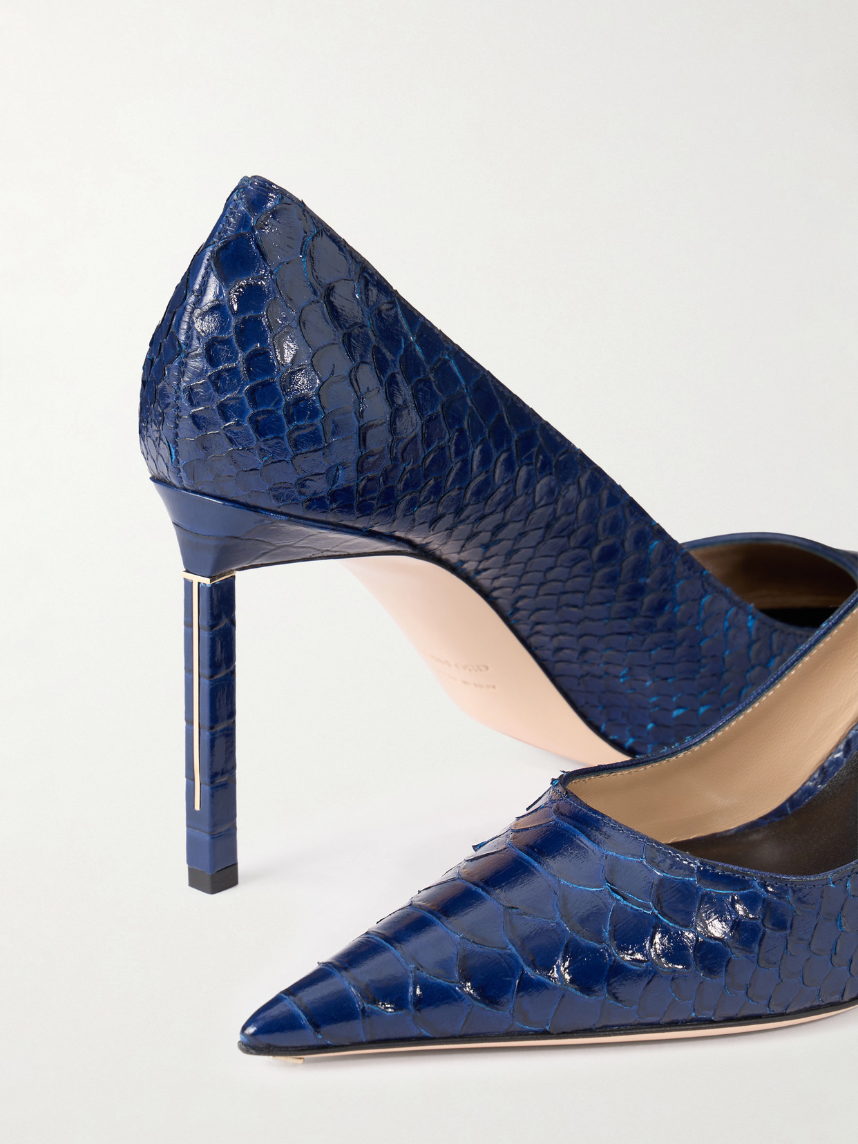 Tom Ford Snake-effect Leather Pumps In Blue