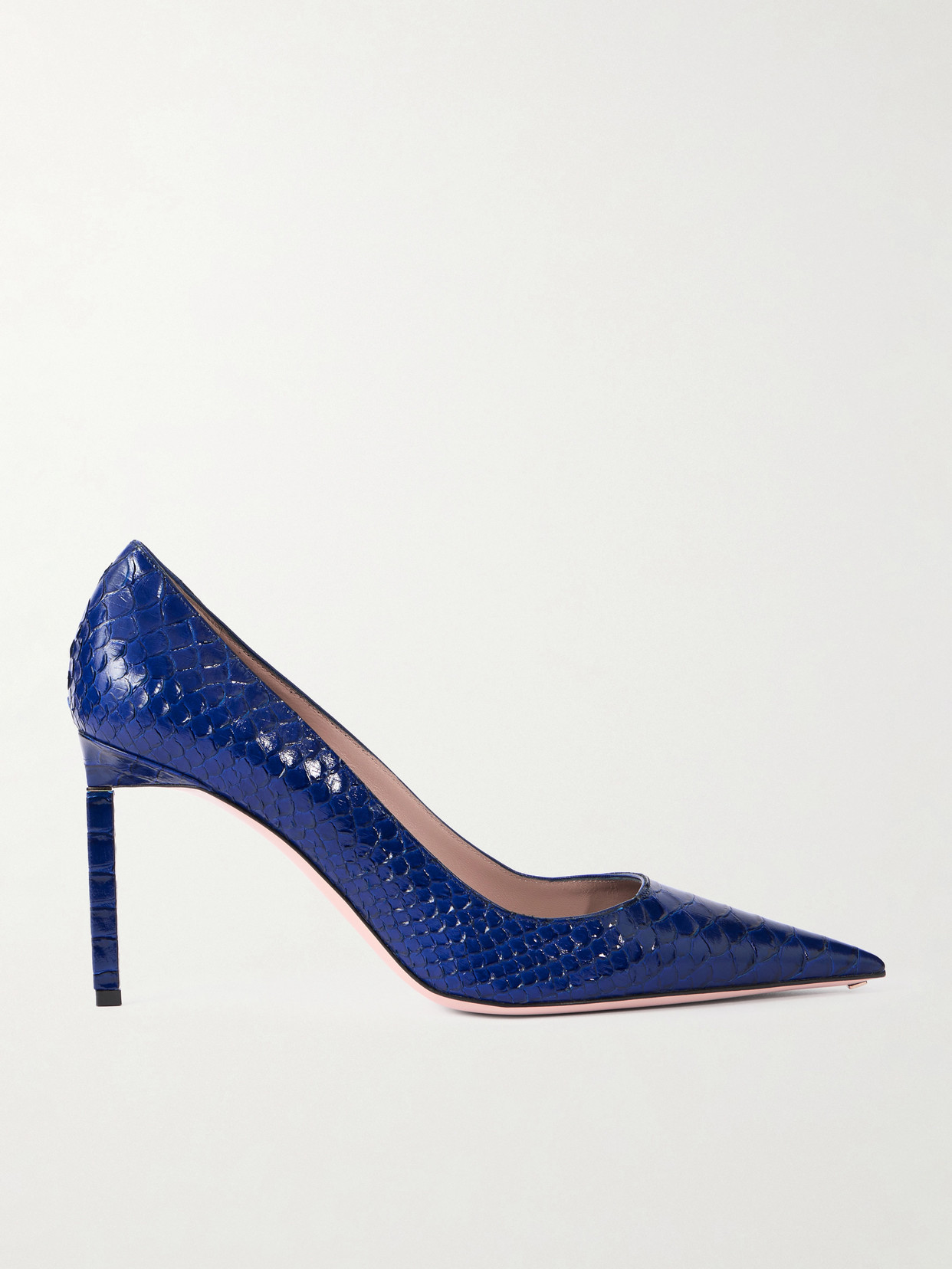 Tom Ford Snake-effect Leather Pumps In Blue