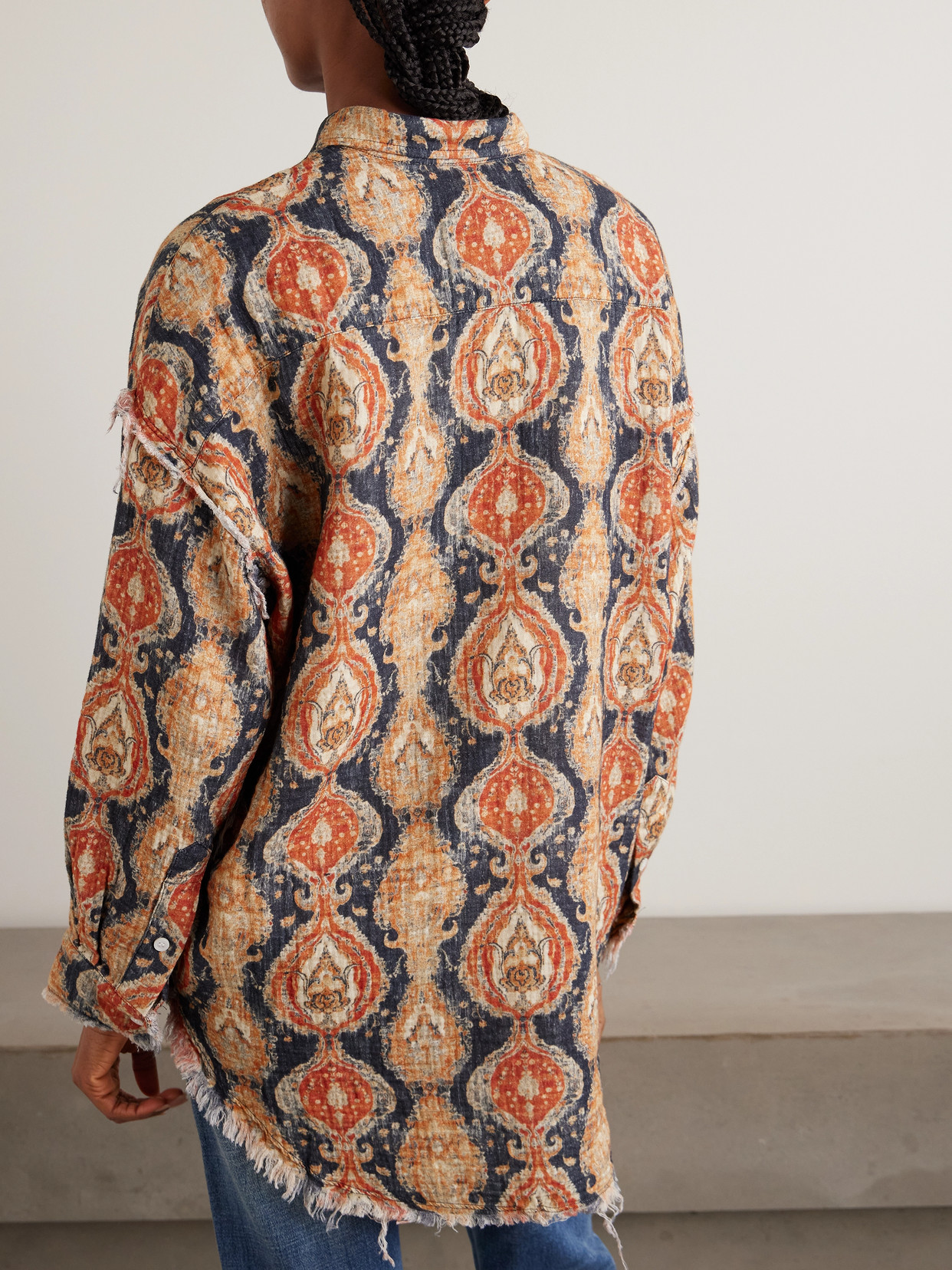 Frayed Printed Cotton Shirt