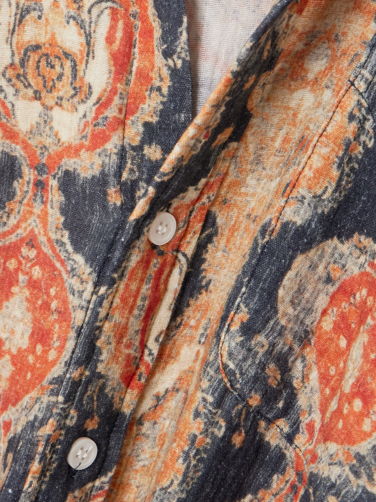 Frayed Printed Cotton Shirt