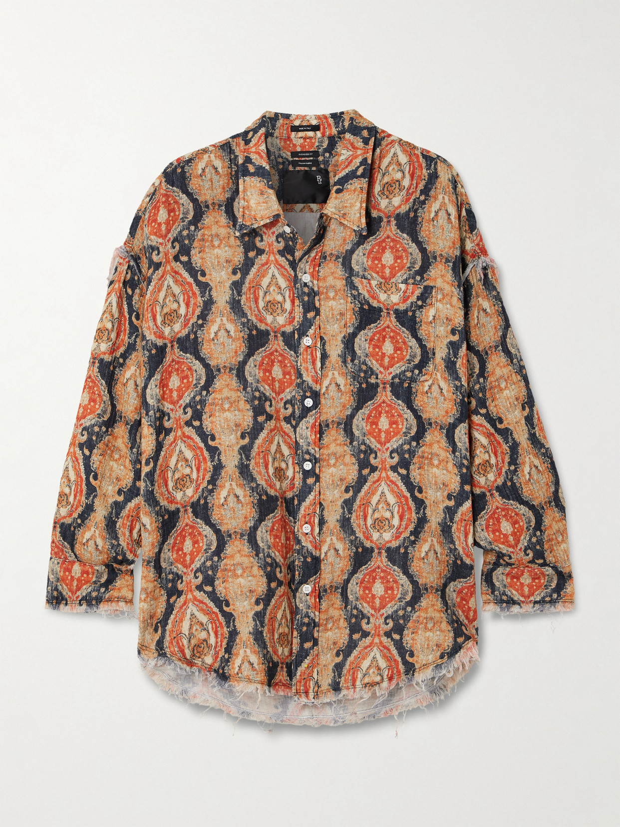 Frayed Printed Cotton Shirt