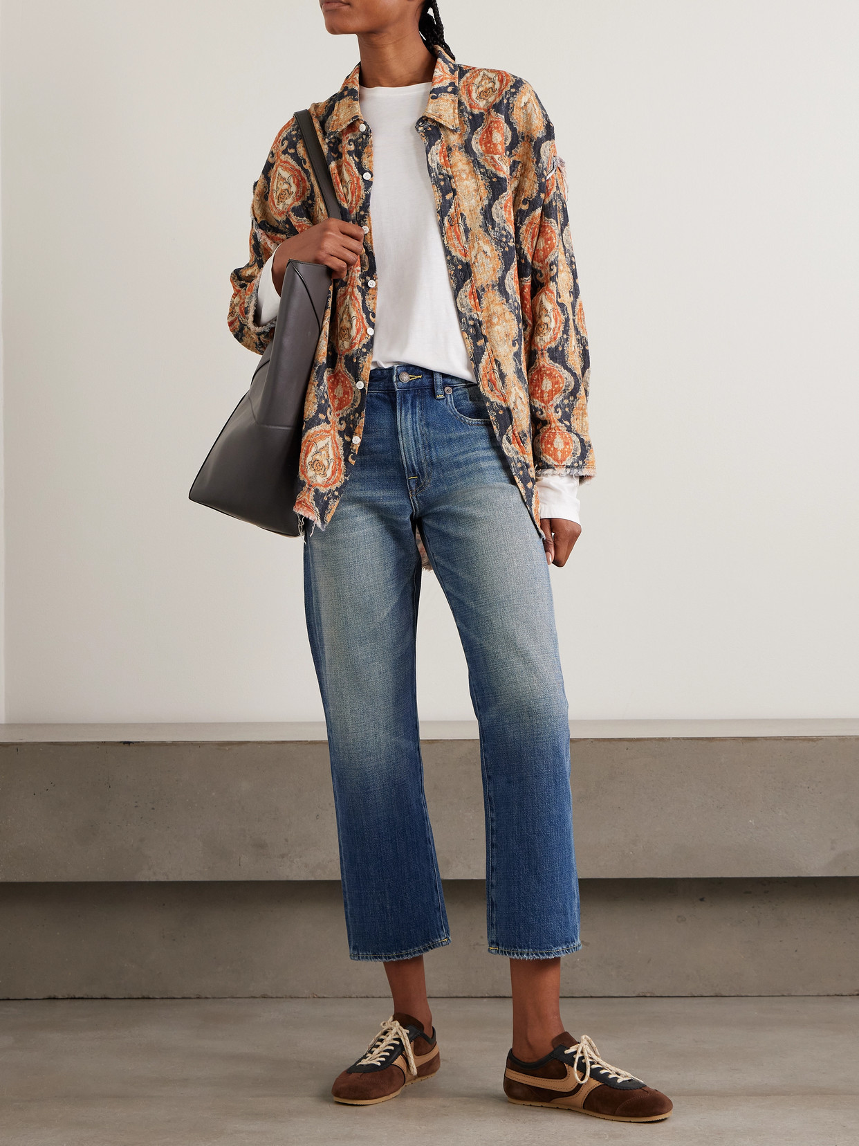 Frayed Printed Cotton Shirt