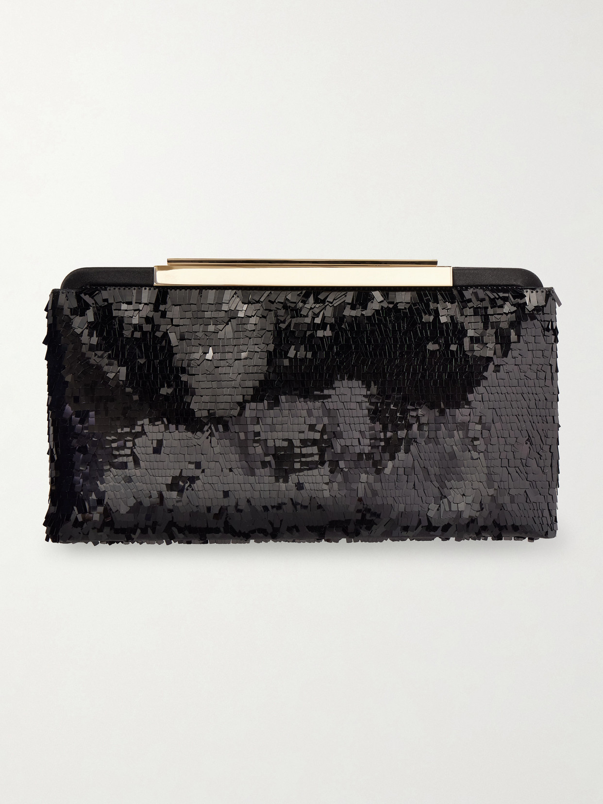 Tom Ford Sequined Satin Clutch In Black