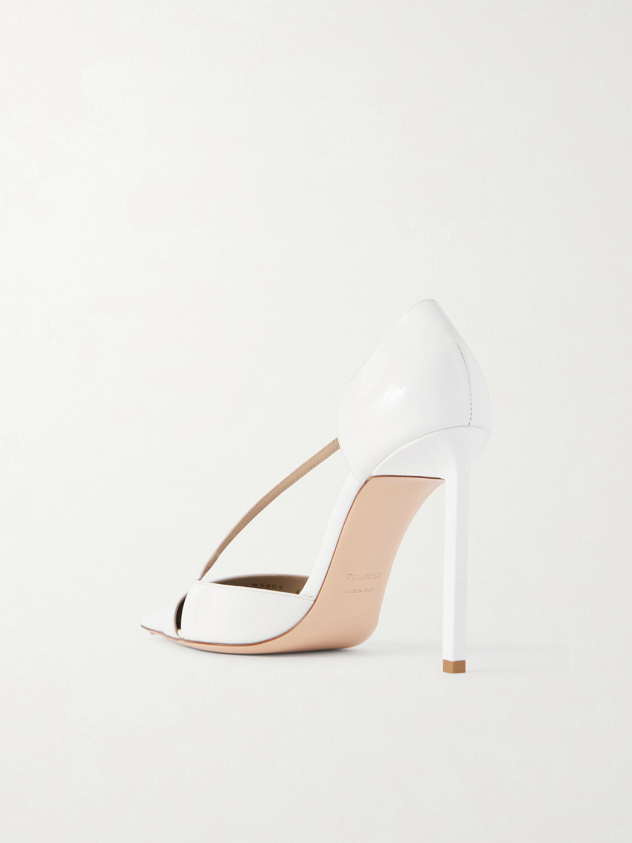 Tom Ford 105 Patent Leather Pumps In White