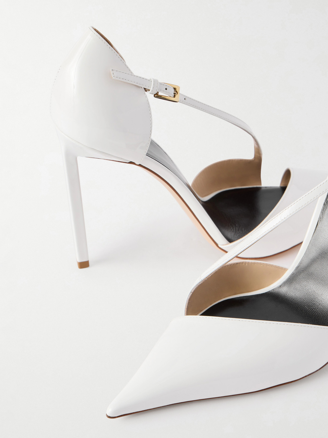 Tom Ford 105 Patent Leather Pumps In White