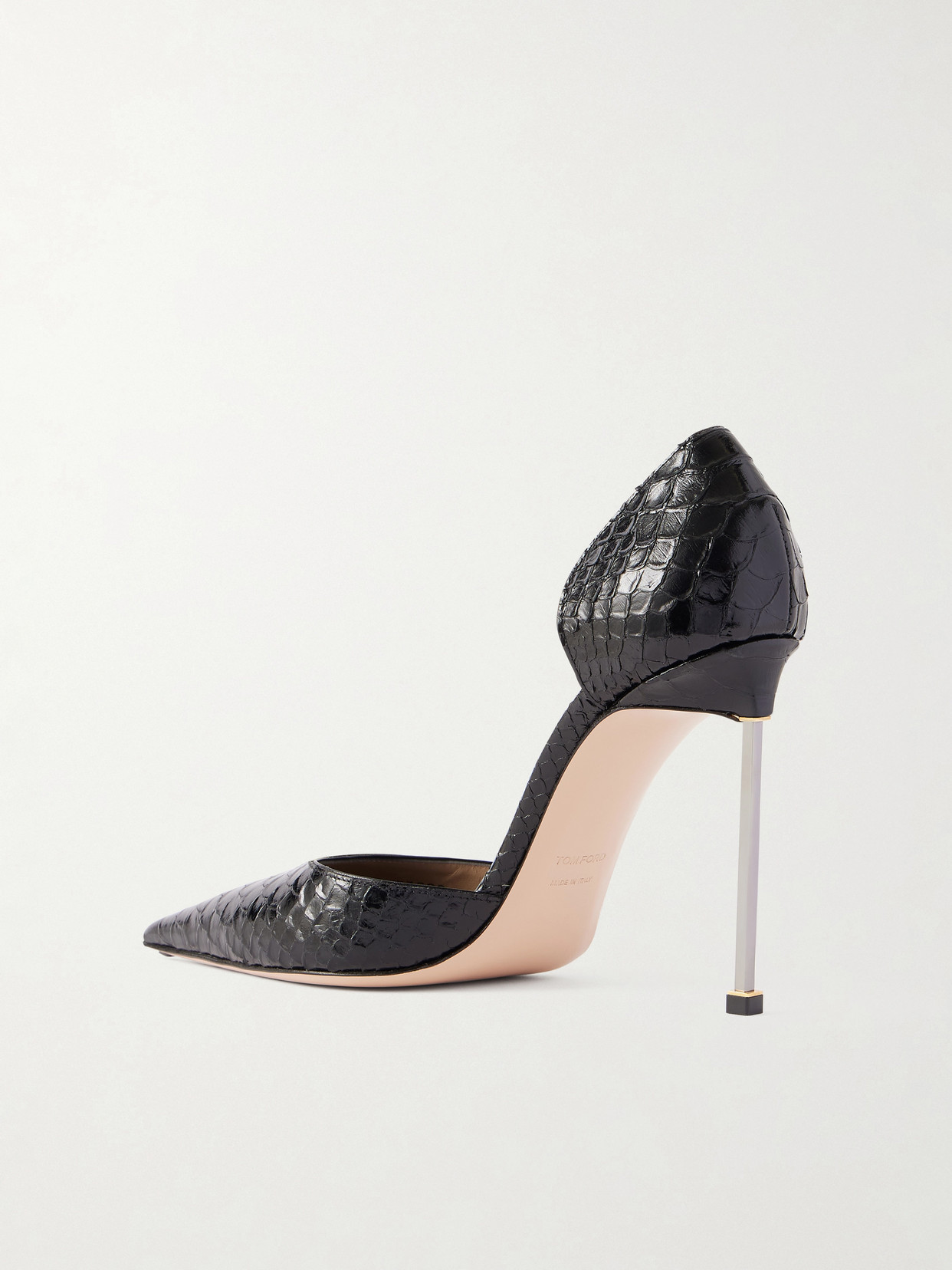 Tom Ford Printed Python Leather Pumps In Black