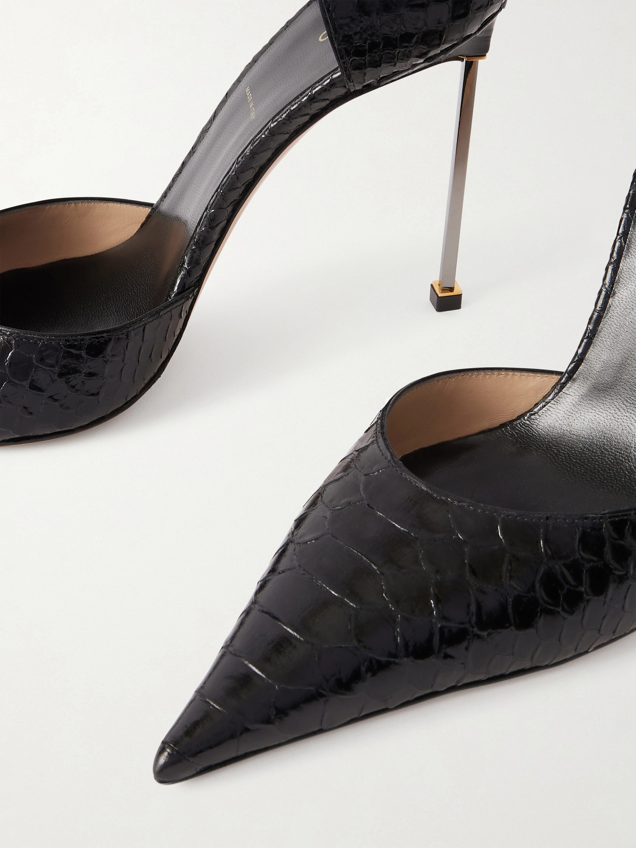 Tom Ford Printed Python Leather Pumps In Black