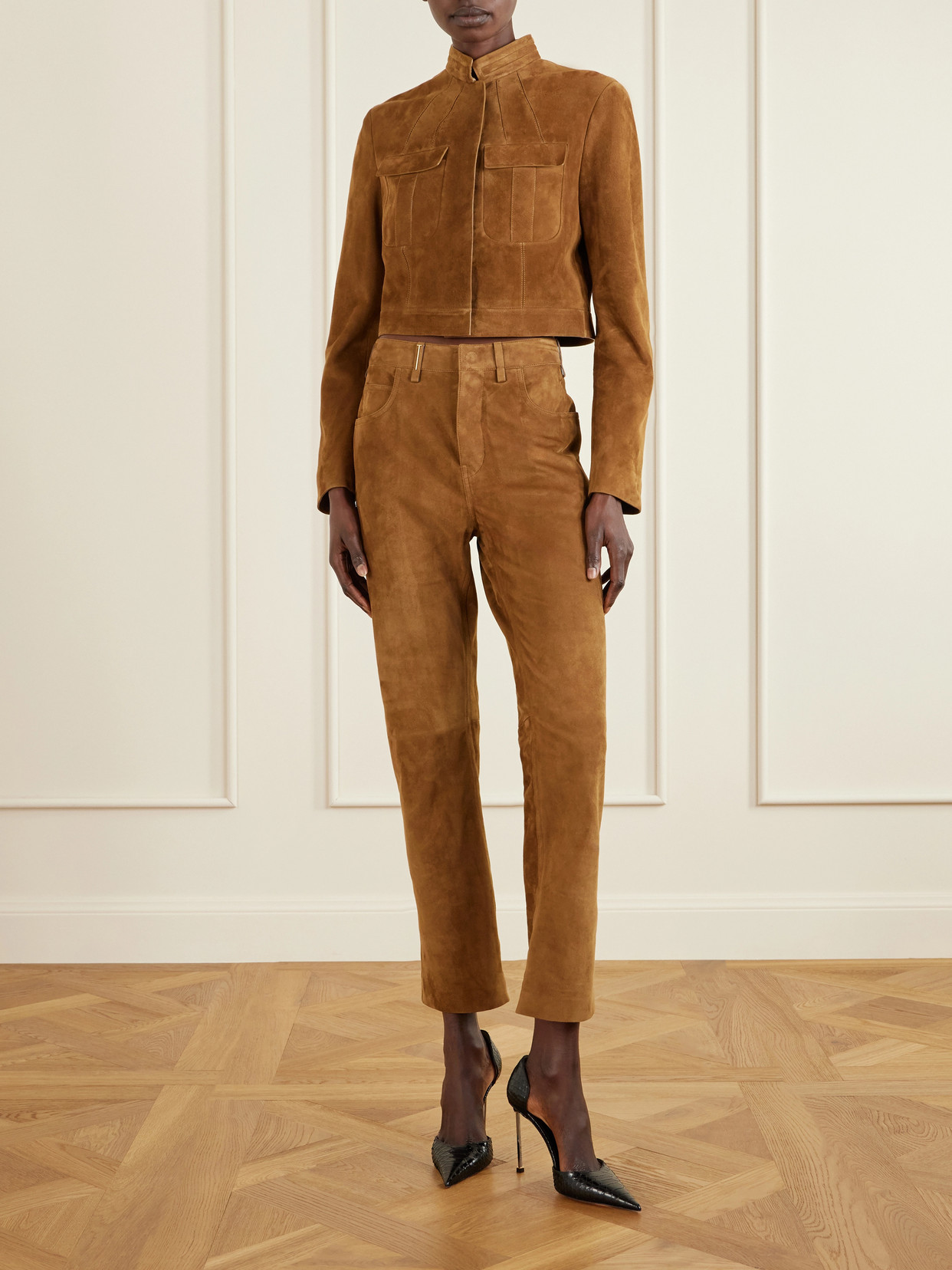 Tom Ford Printed Python Leather Pumps In Black