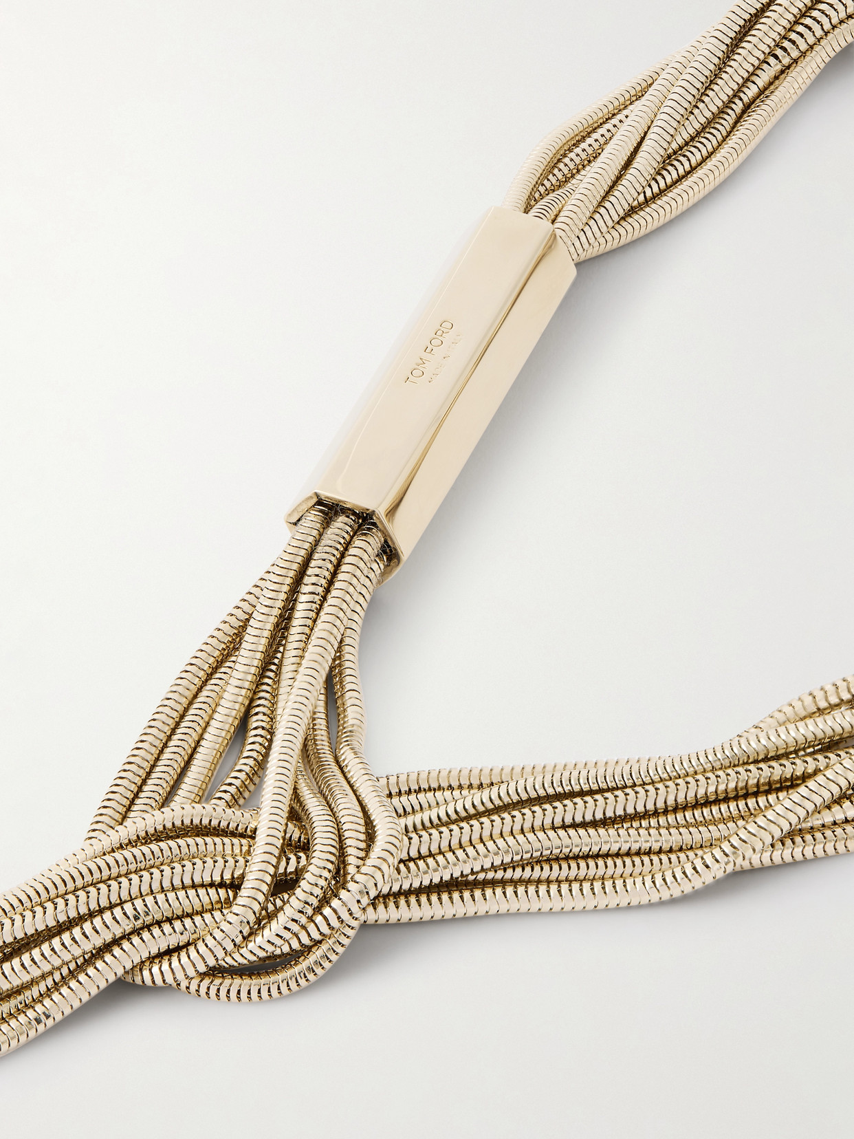 Tom Ford Gold-tone Necklace In Brown