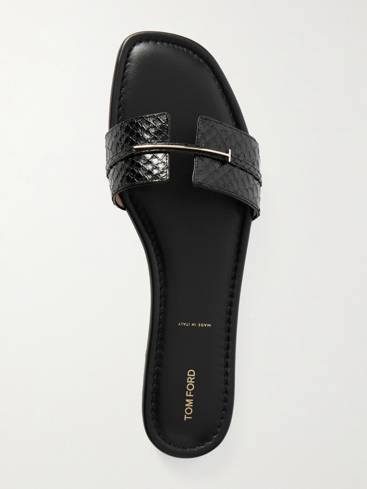 Tom Ford Semi Shiny Printed Python Julianne Slide In Black