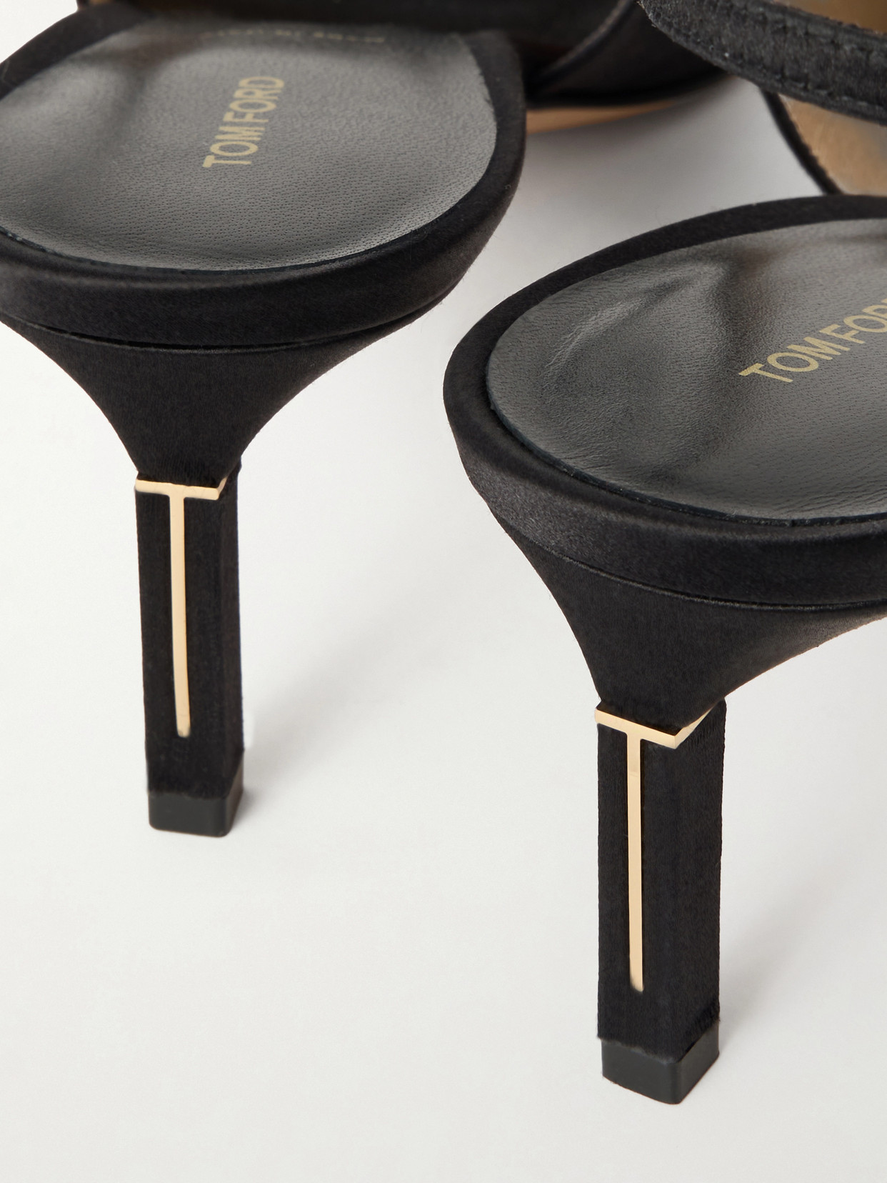 Tom Ford Satin Slingback Pumps In Black