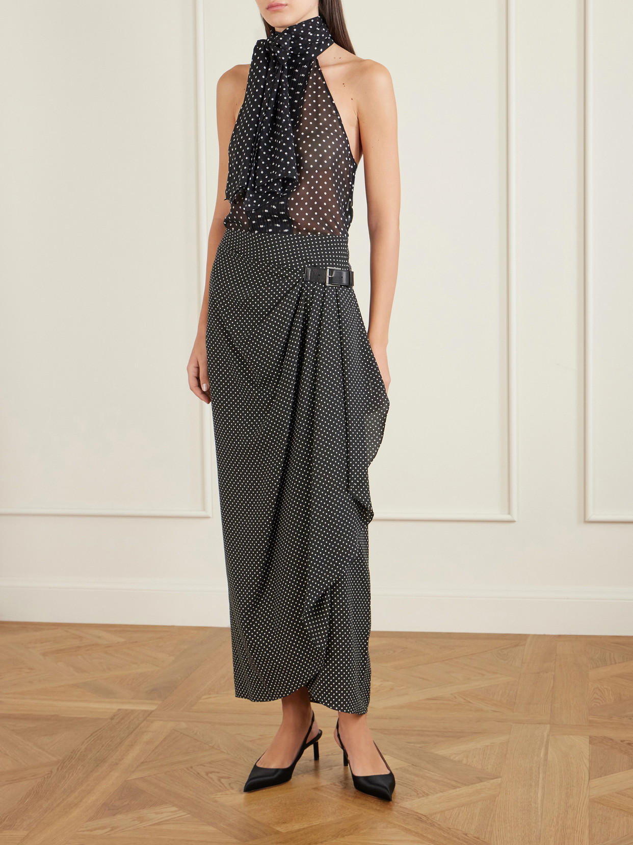 Tom Ford Satin Slingback Pumps In Black