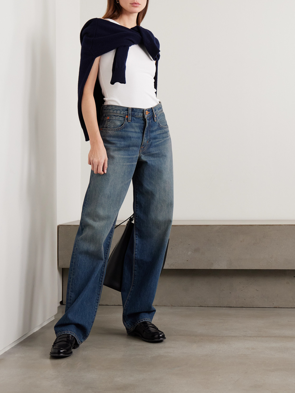 Slvrlake Tess Long Boyfriend Jeans In Blue