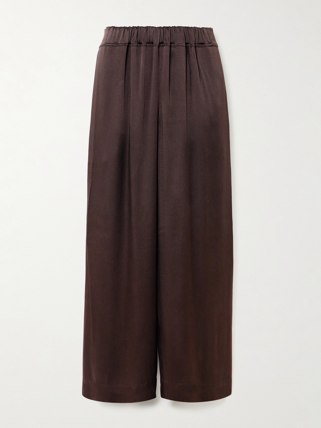 Liberowe Satin-crepe Wide-leg Pants In Brown