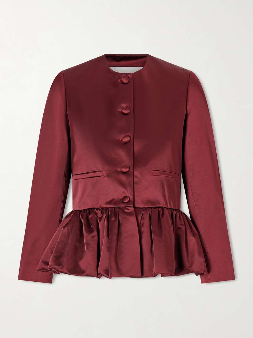LIBEROWE Cotton-blend Duchesse-satin Peplum Blazer