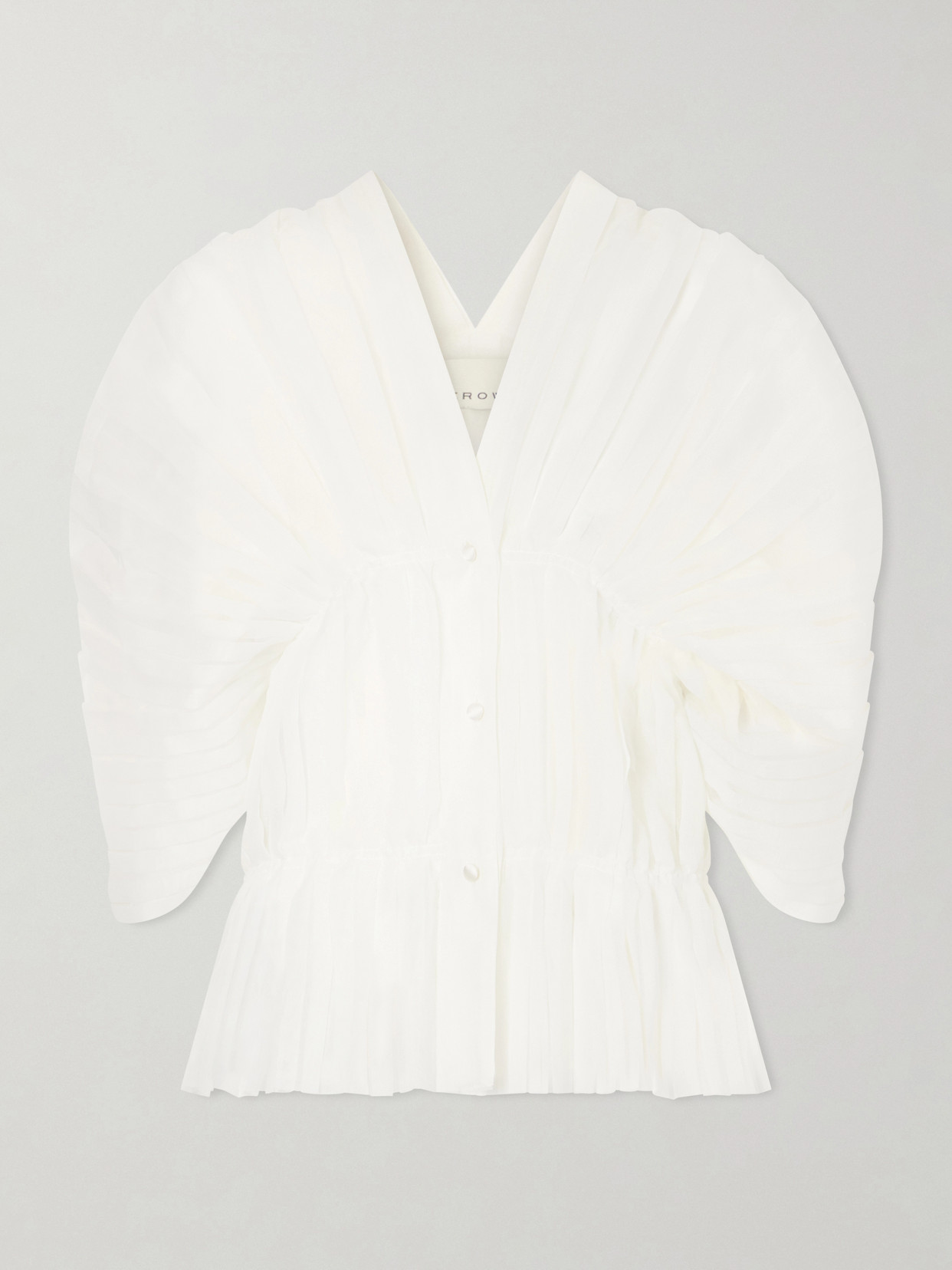 Liberowe Santos Pleated Ruffled Silk-organza Blouse In White