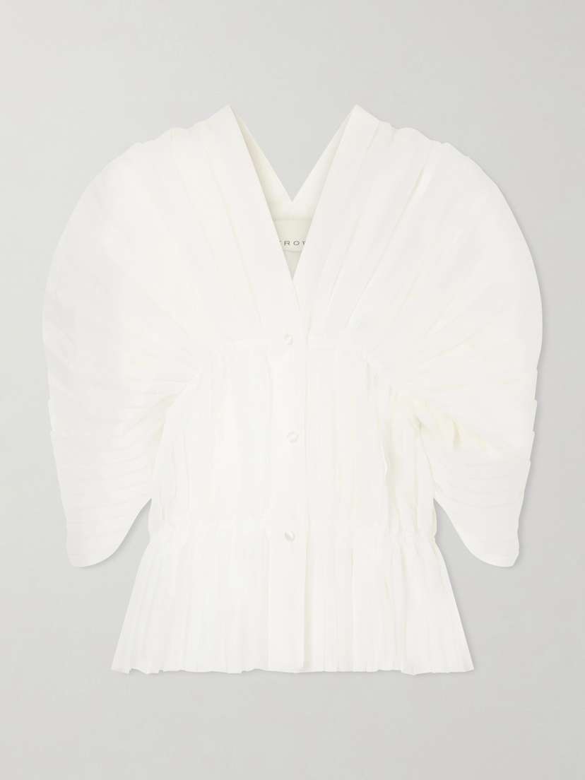 LIBEROWE Santos Pleated Ruffled Silk-organza Blouse