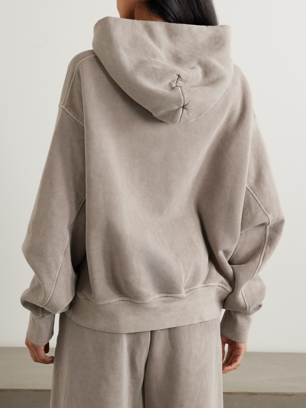 Slvrlake Cinch Cotton-jersey Hoodie In Brown