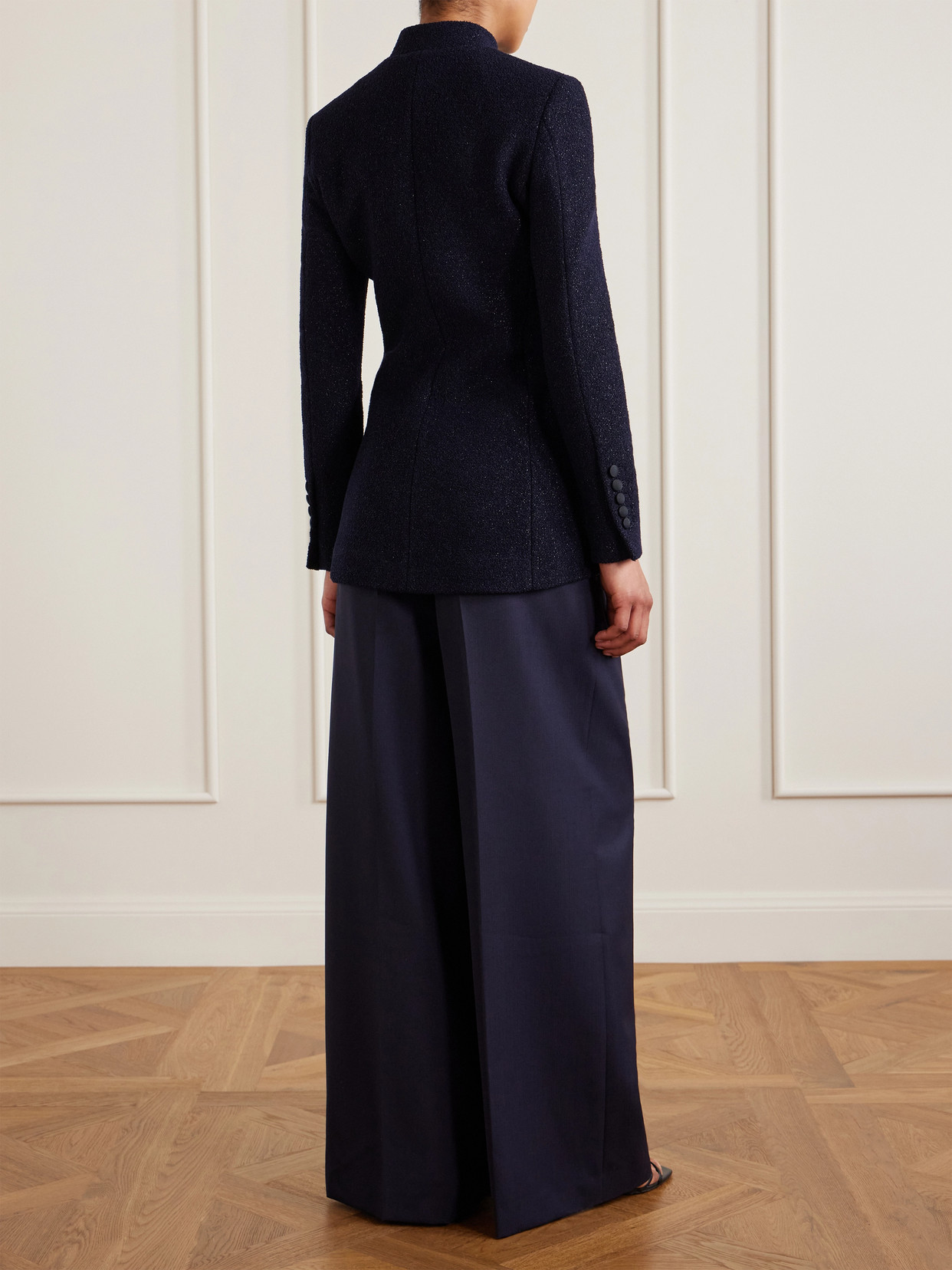 Raja Metallic Wool-Blend Bouclé-Tweed Jacket