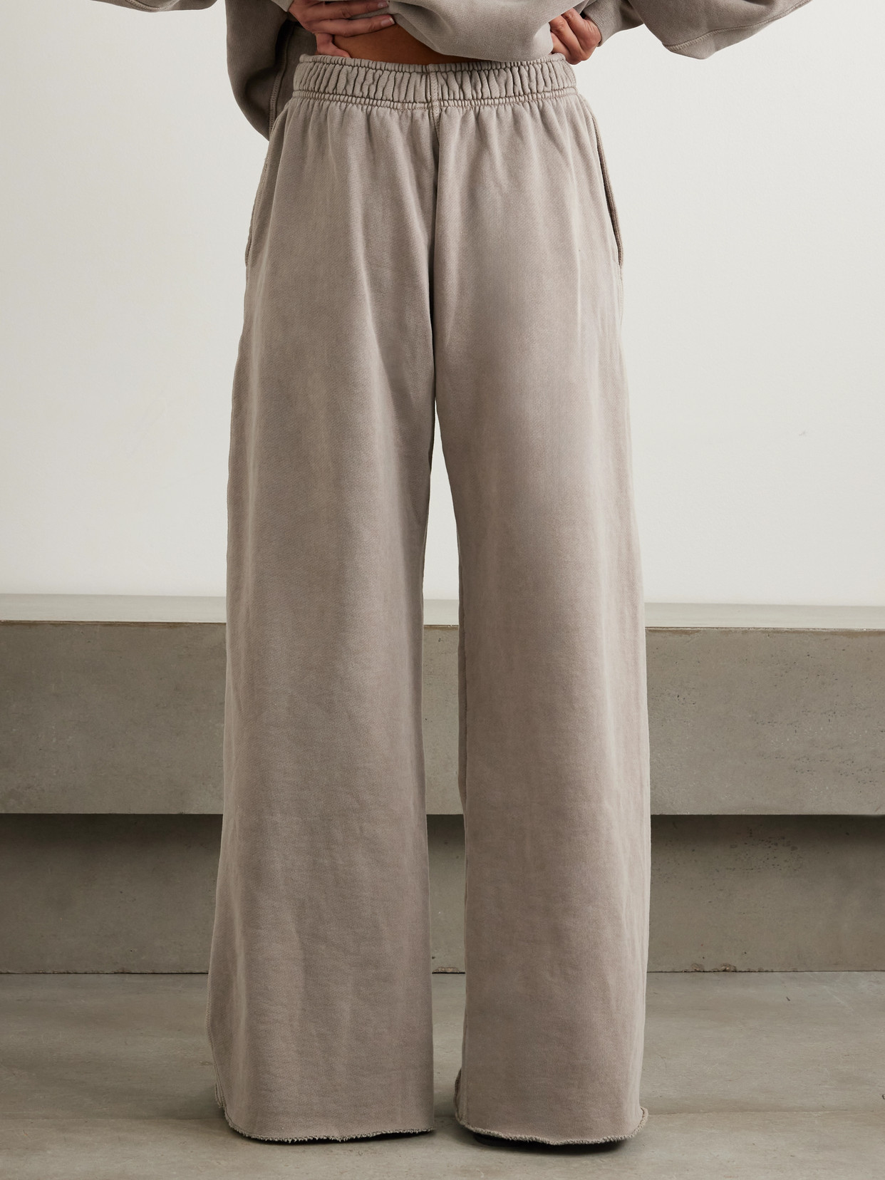 Slvrlake Cotton-jersey Wide-leg Track Pants In Silver