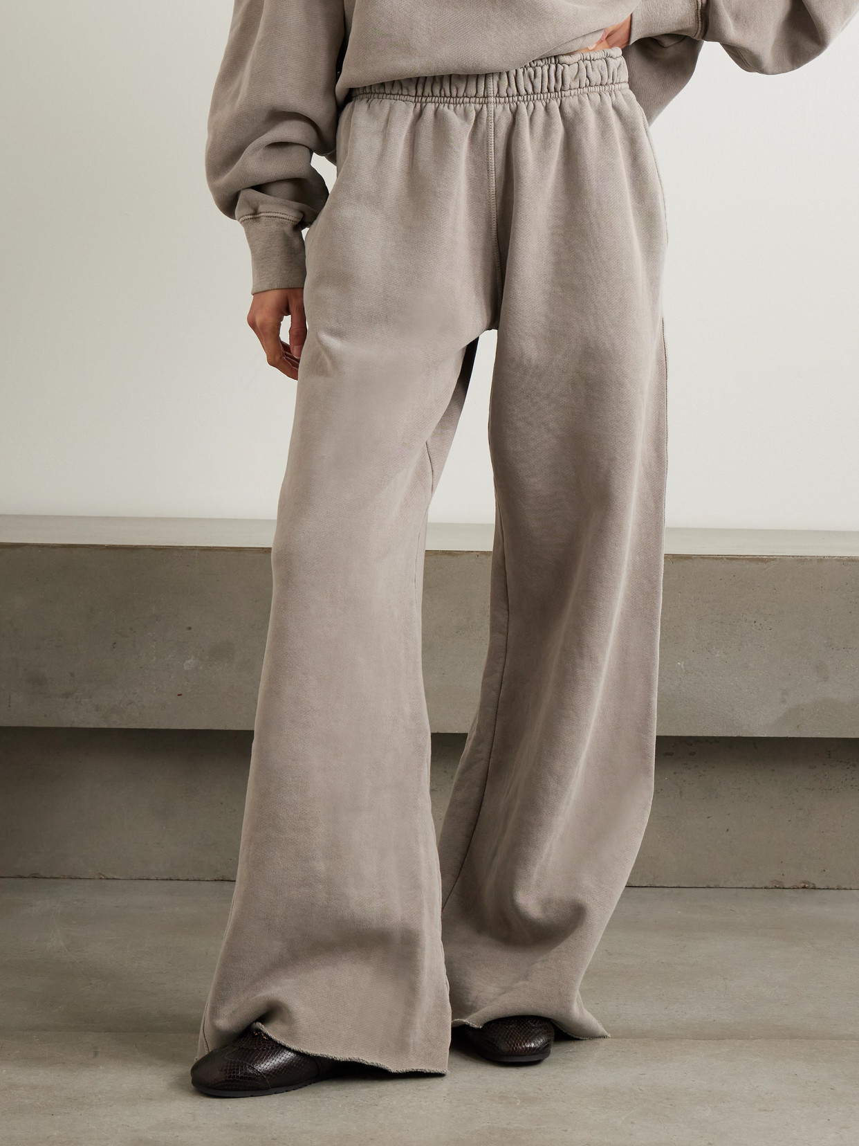 Slvrlake Cotton-jersey Wide-leg Track Pants In Silver