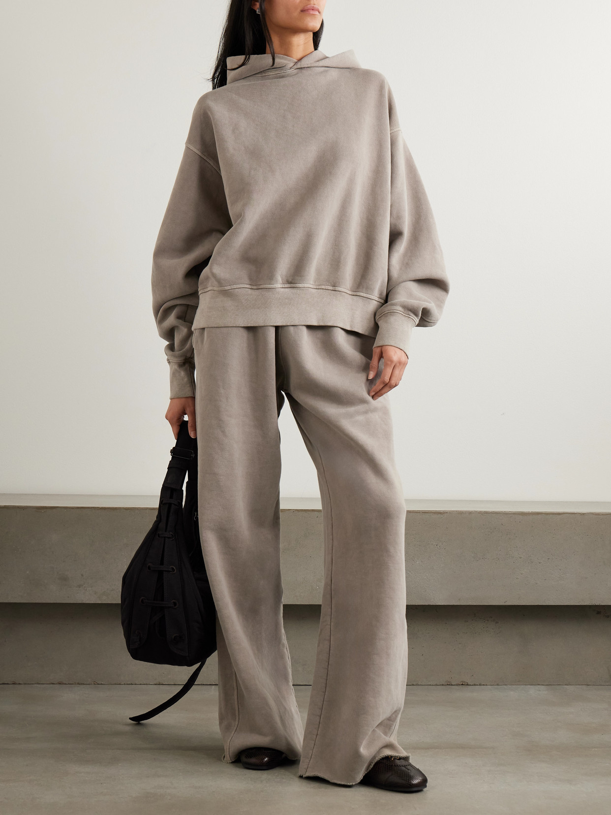 Slvrlake Cotton-jersey Wide-leg Track Pants In Silver