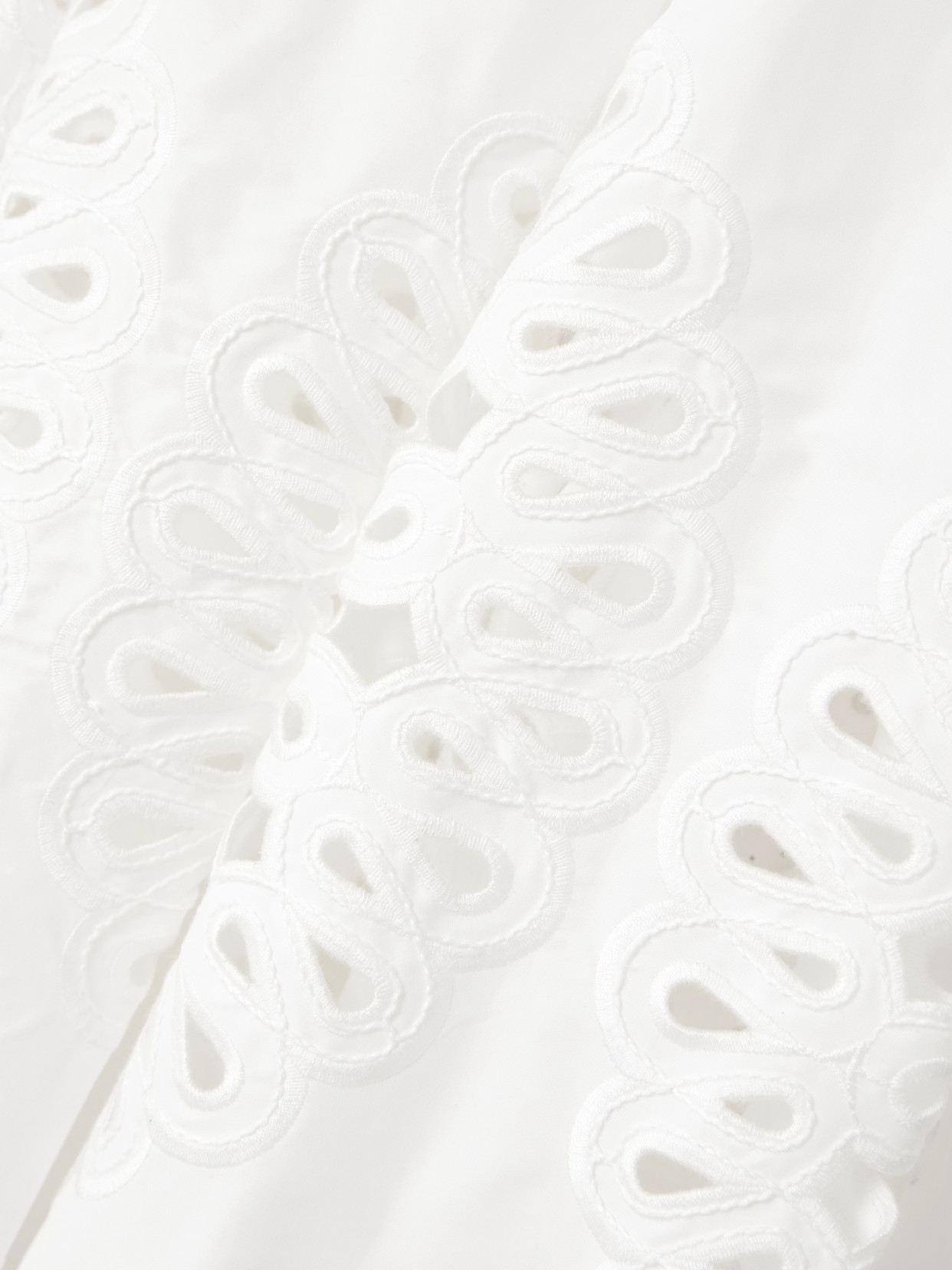 Simkhai Cotton-blend Guipure Lace And Knitted Midi Skirt In White