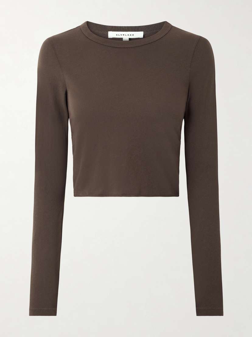 SLVRLAKE Cropped Cotton-jersey T-shirt