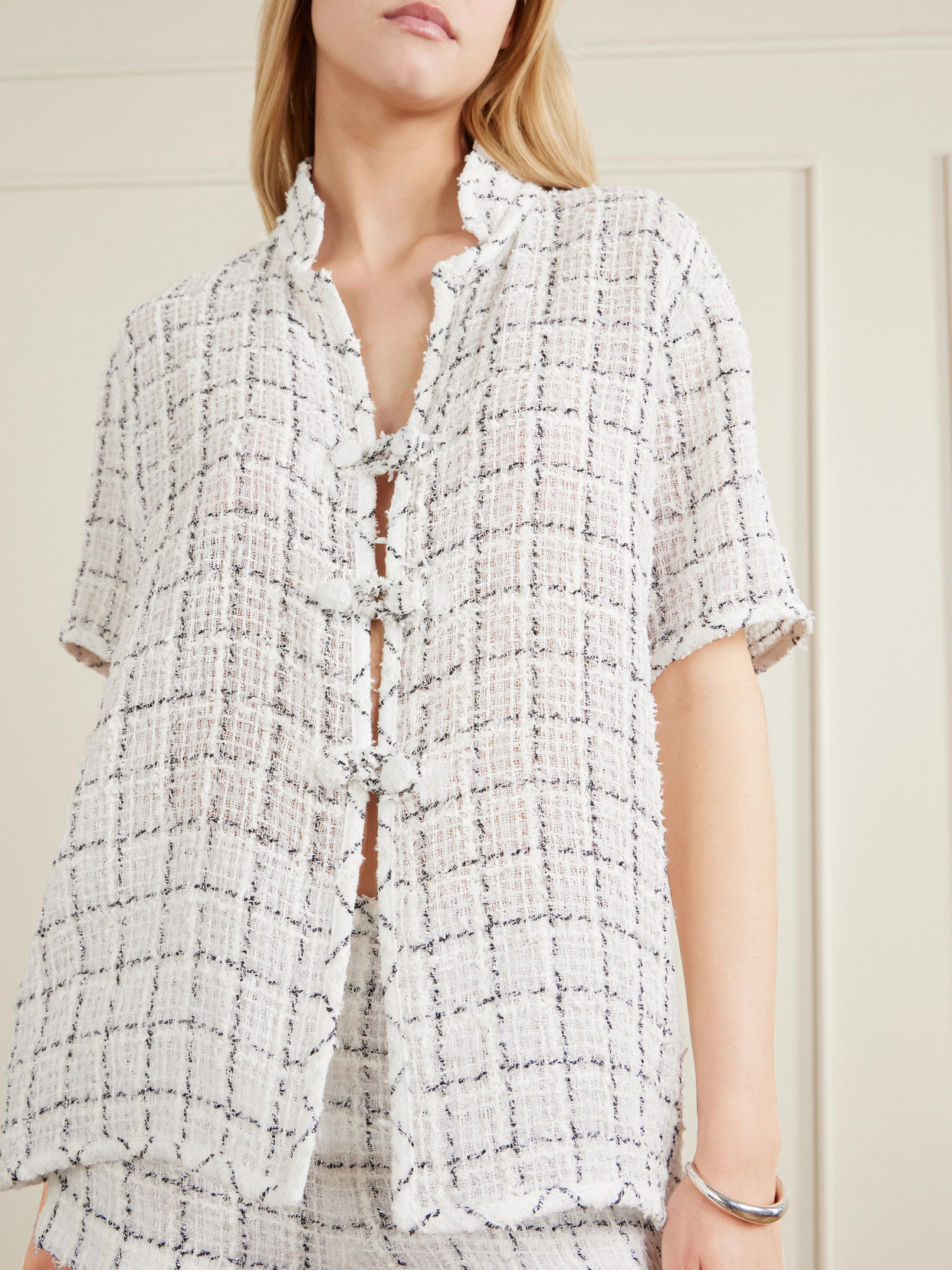 Hetty Checked Cotton-Blend Tweed Shirt