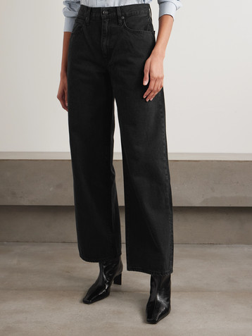 SLVRLAKE Noah Relaxed Turn Up high-rise straight-leg jeans