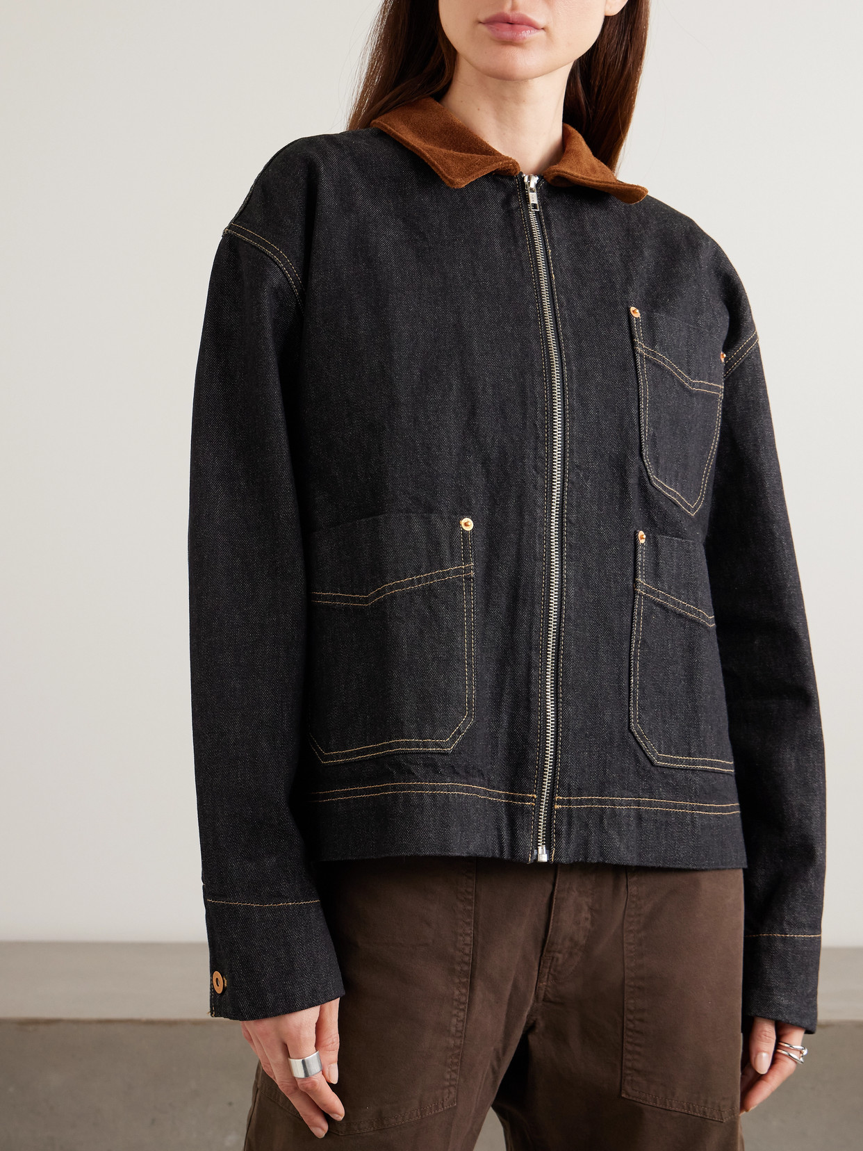 Slvrlake Casey Square Worker Jacket Empty Sky In Blue