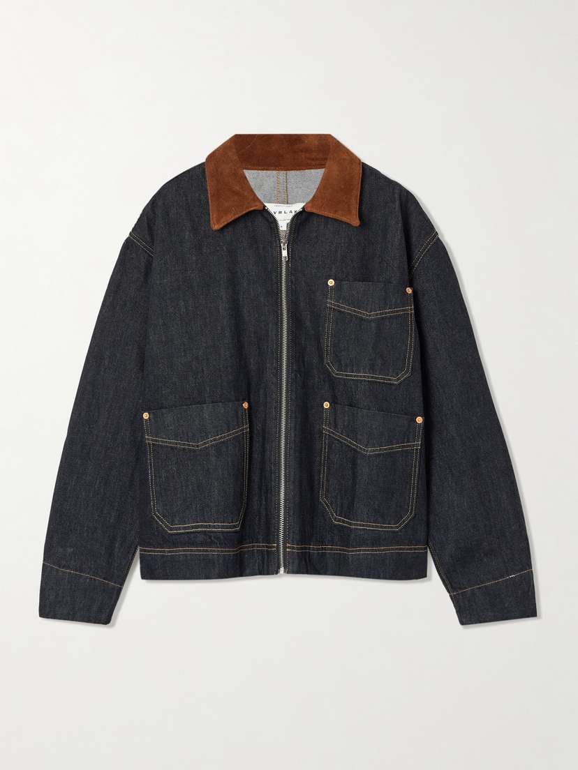 SLVRLAKE Casey Suede-trimmed Denim Jacket