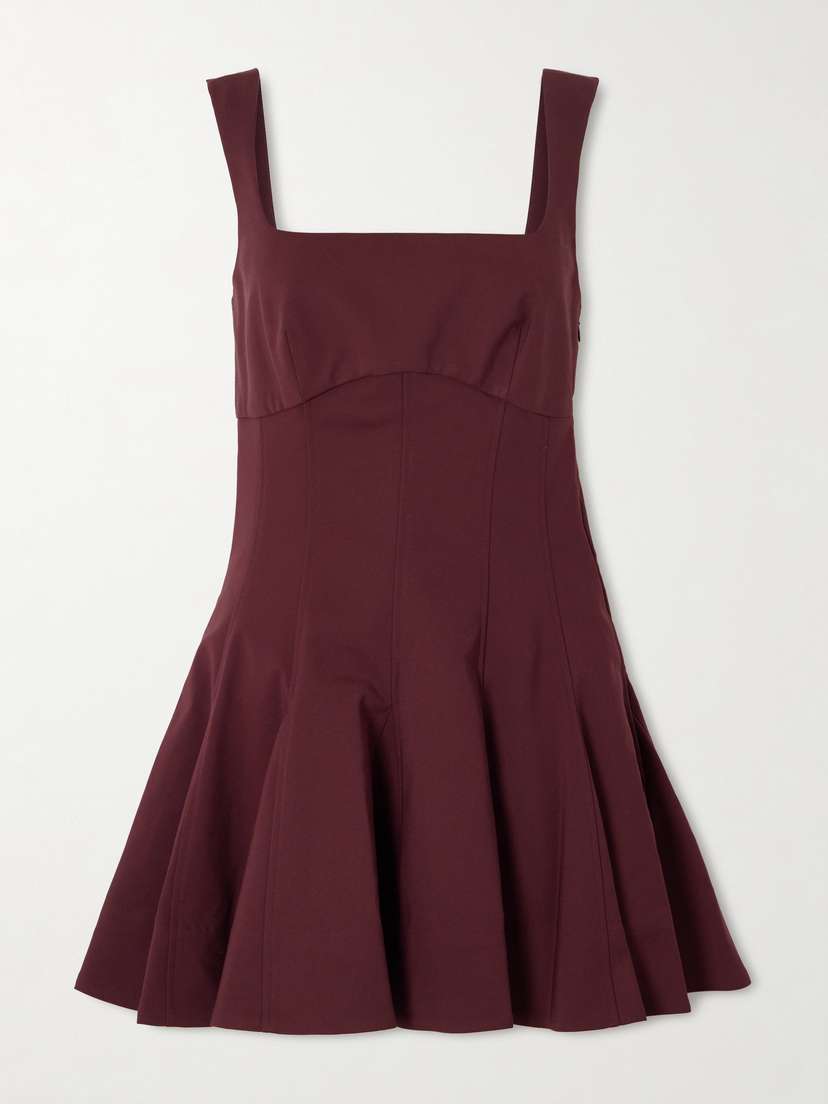 Simkhai Emslie Paneled Pleated Cotton-blend Mini Dress