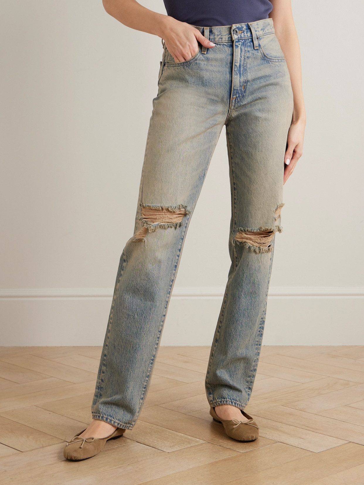 Sophie Long Mid-Rise Straight-Leg Jeans