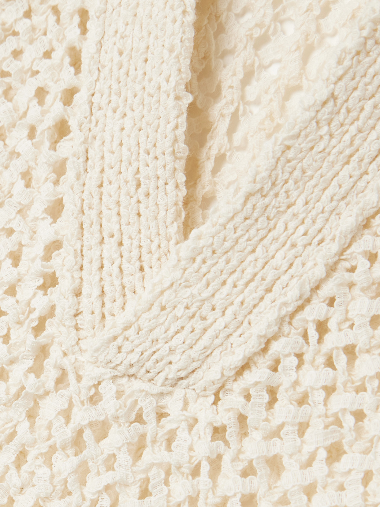 Open-Knit Polo Sweater