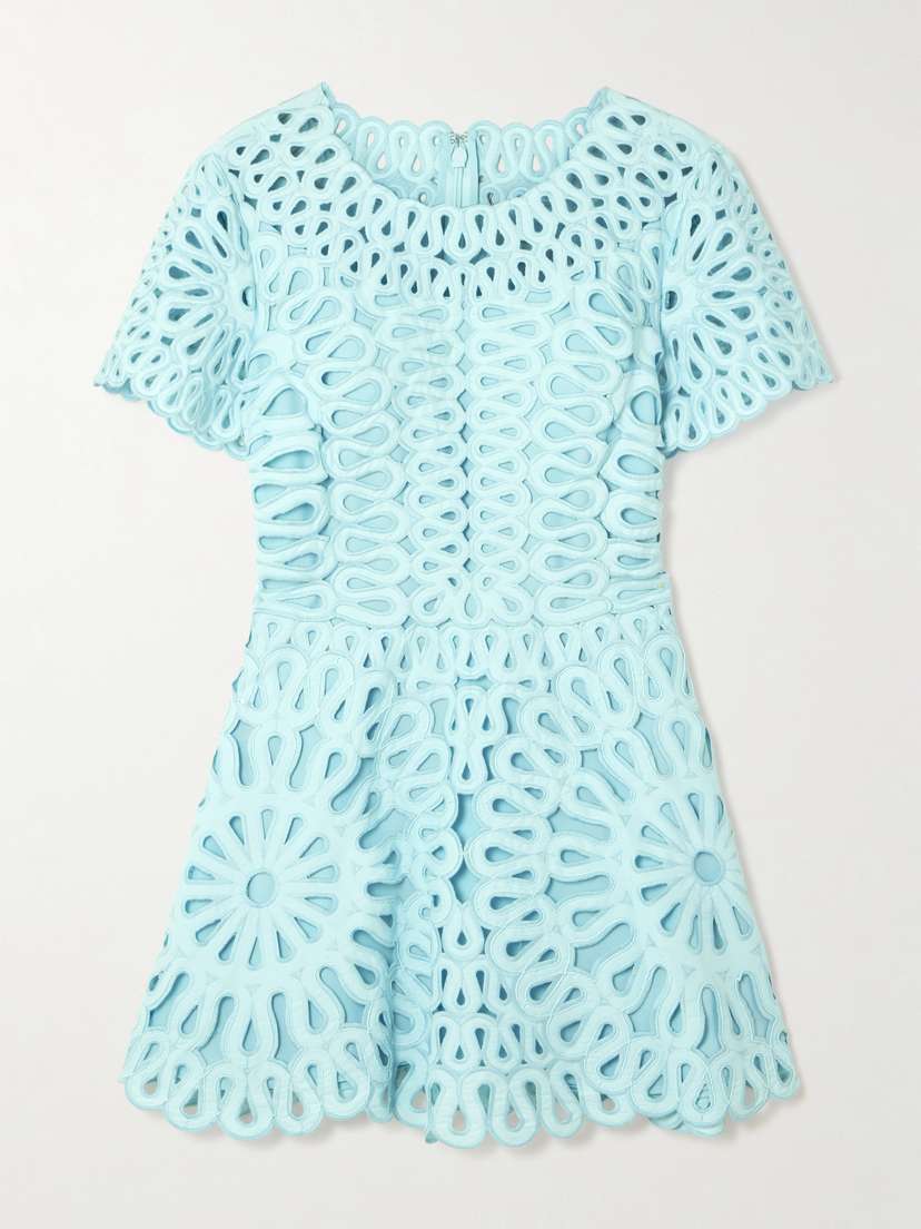 Simkhai Emrys Broderie Anglaise Cotton-blend Mini Dress