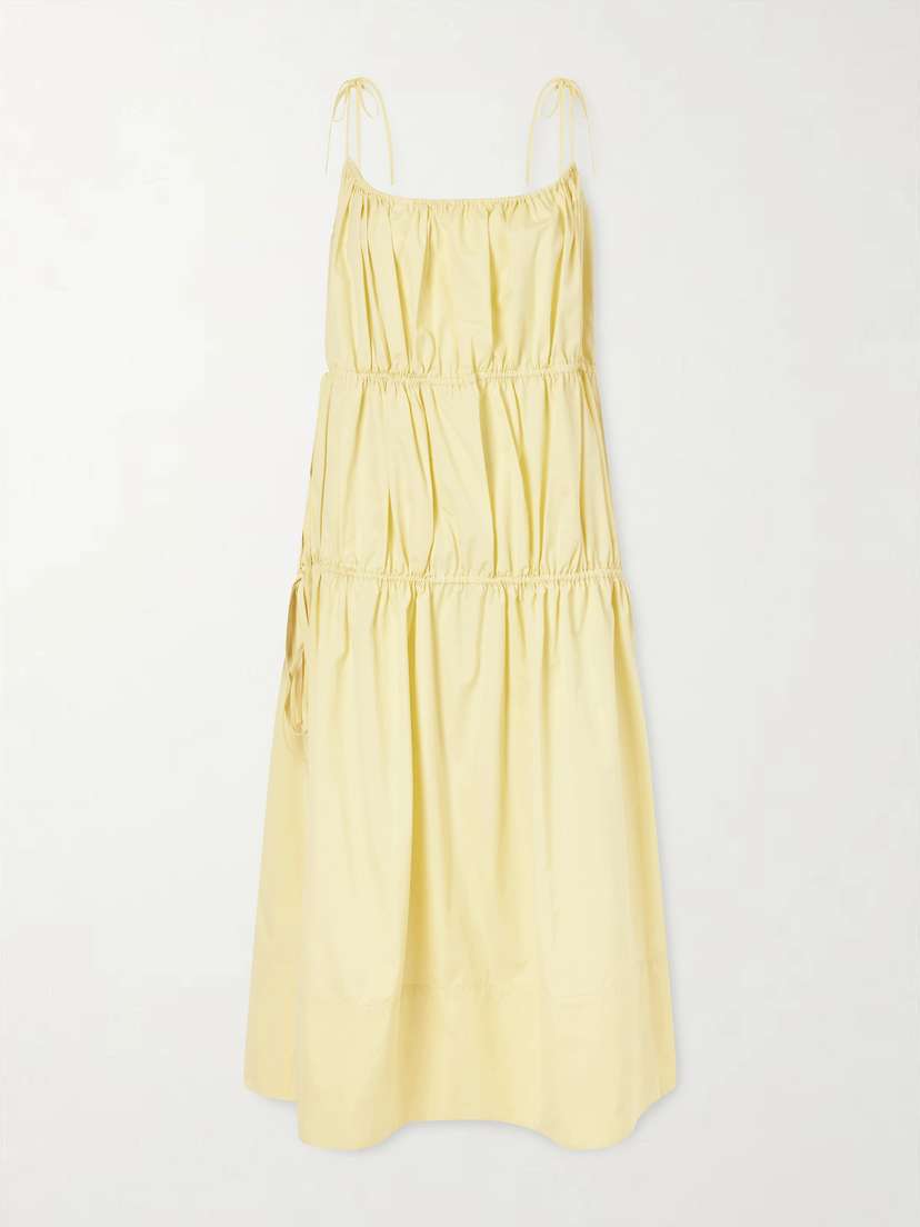 LIBEROWE Ella Tiered Cotton And Silk-blend Midi Dress