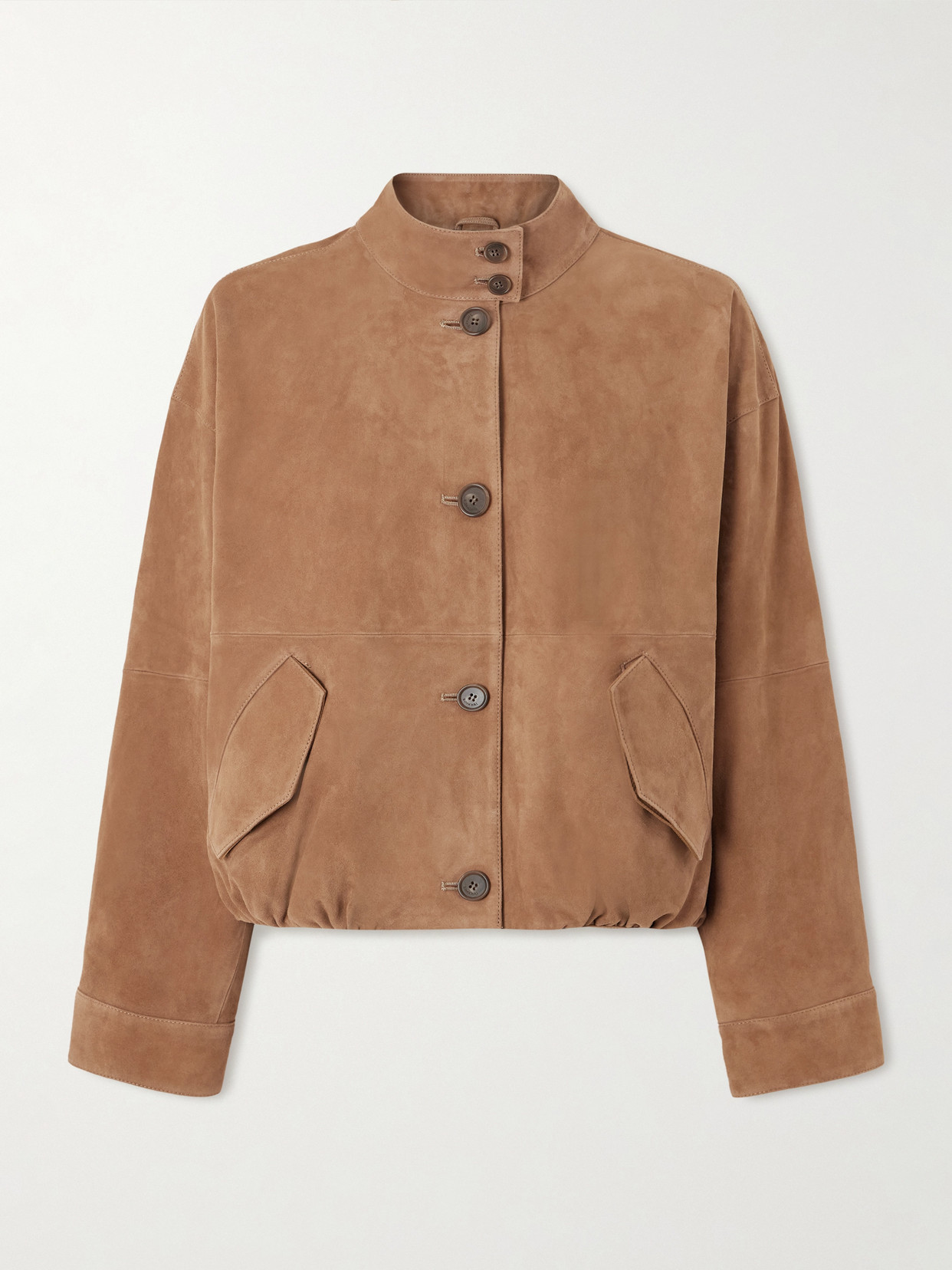 Simkhai Button Suede Jacket In Brown