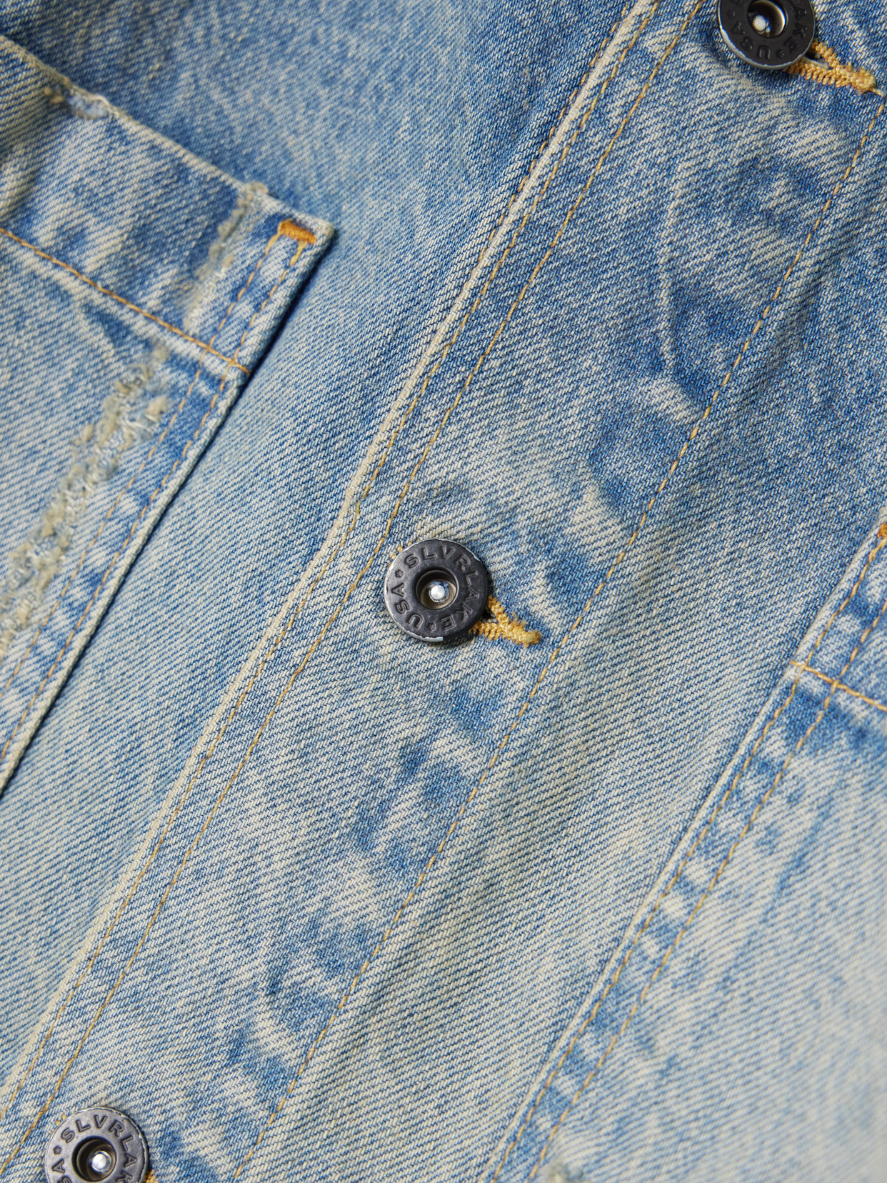 Thompson Canvas-Trimmed Distressed Denim Jacket