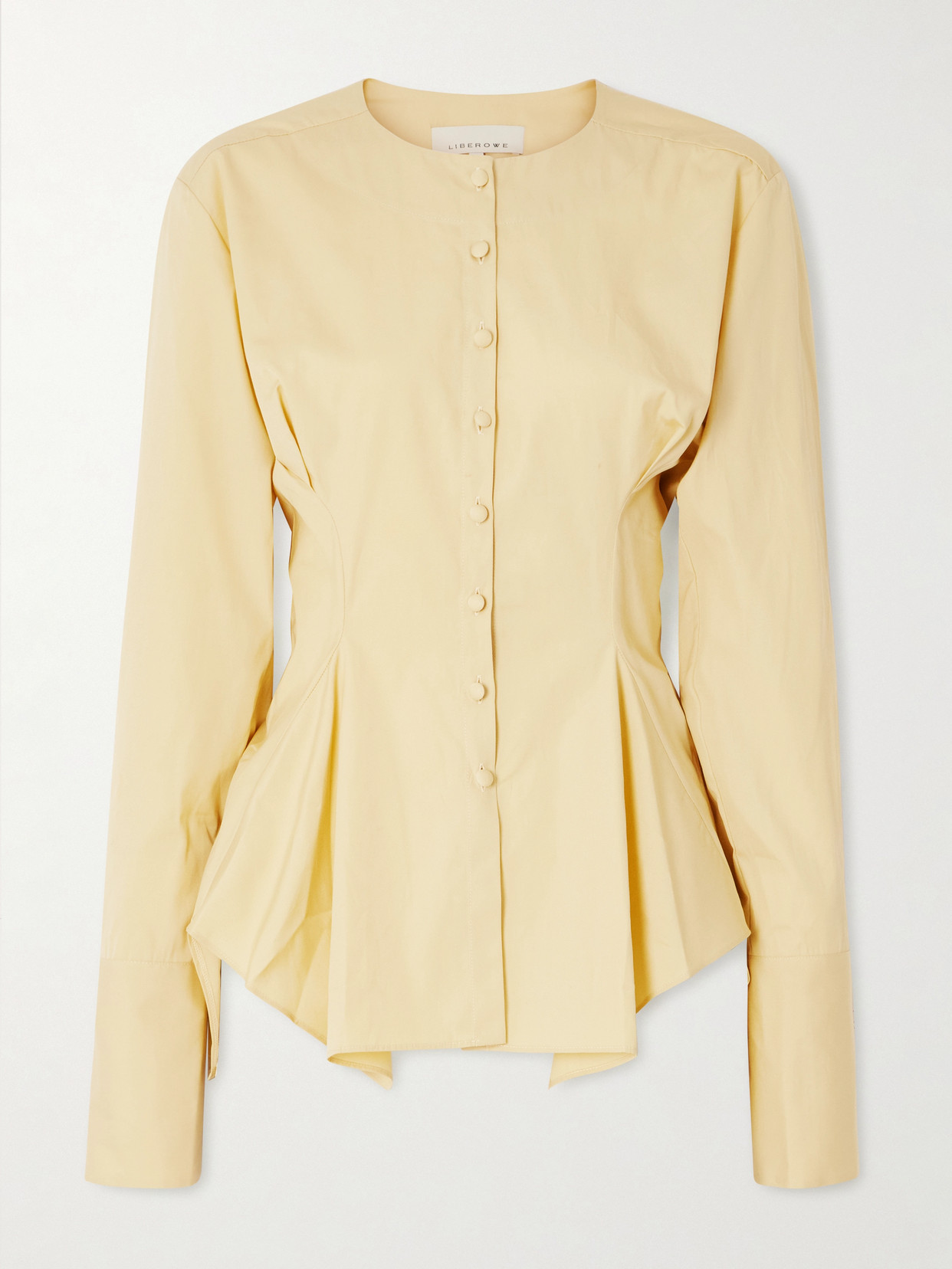 Liberowe Lavinia Cotton-poplin Blouse In Yellow