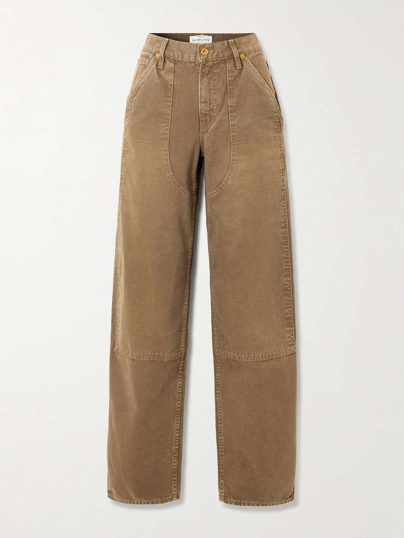 SLVRLAKE Tess Worker Paneled Cotton-canvas Barrel-leg Pants
