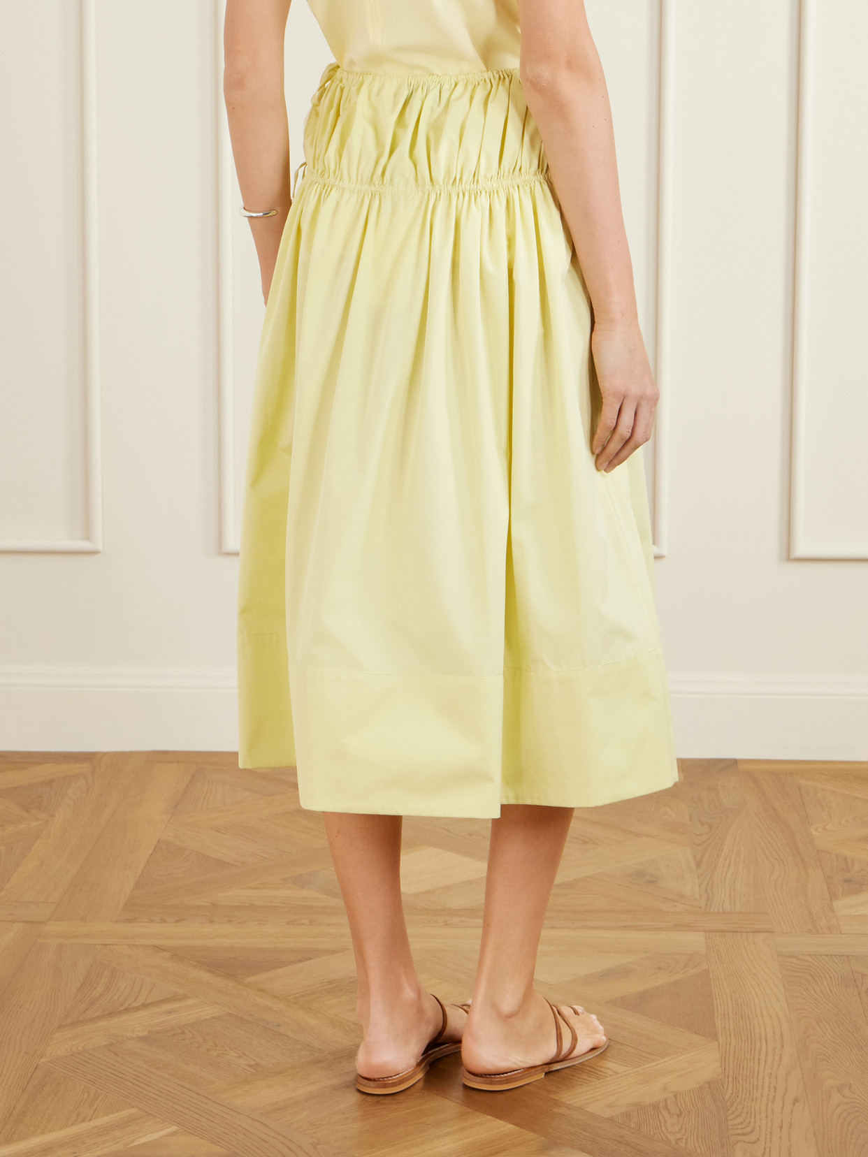Eve Tie-Detailed Cotton And Silk-Blend Midi
