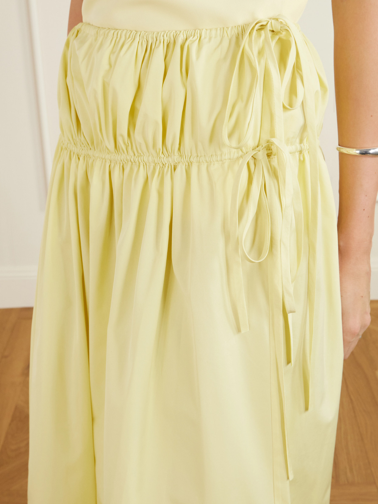 Eve Tie-Detailed Cotton And Silk-Blend Midi