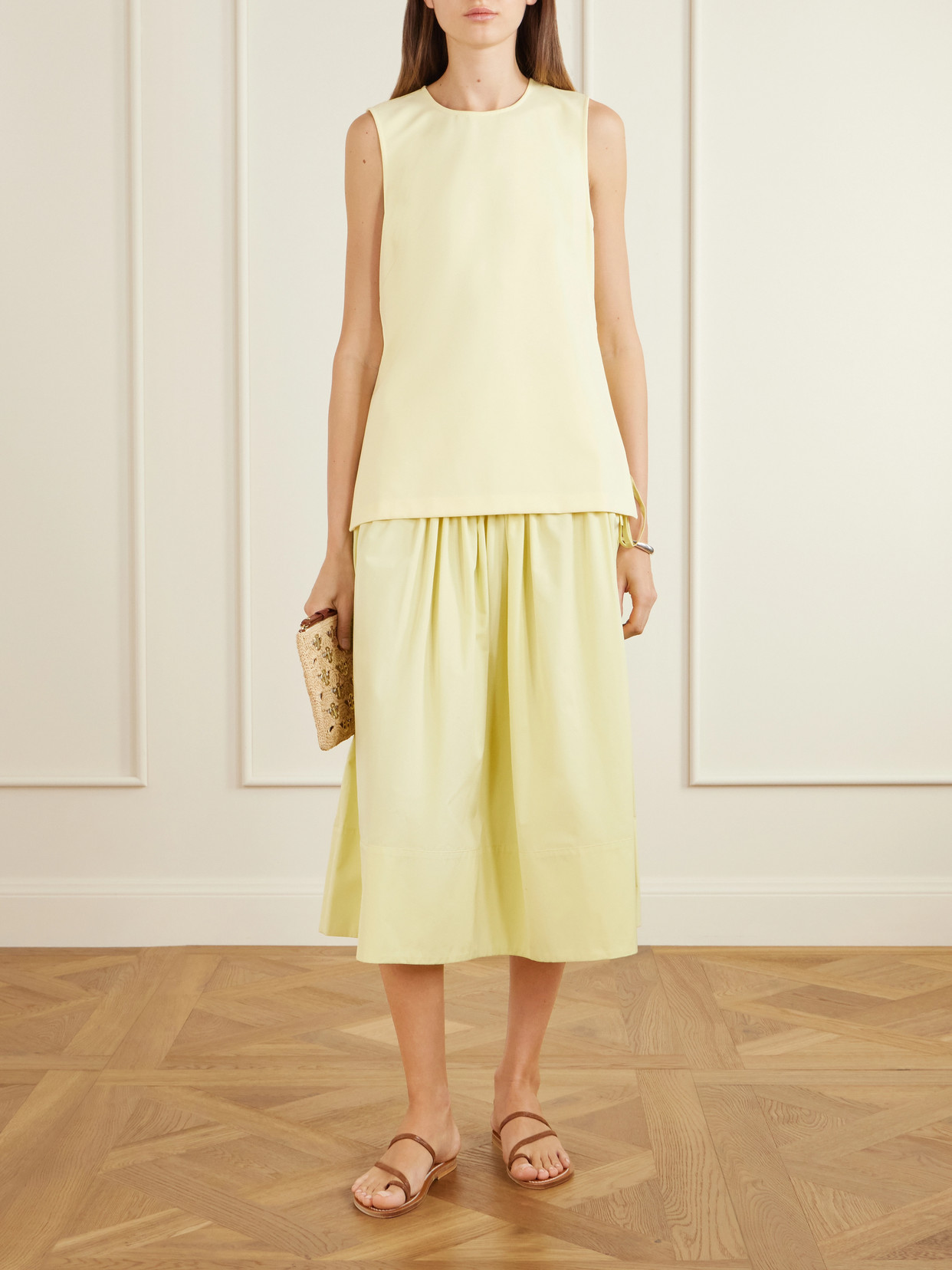 Eve Tie-Detailed Cotton And Silk-Blend Midi